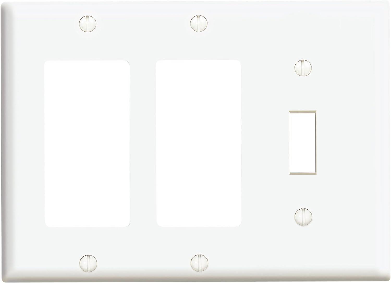 Leviton White 80431-00W 3-gang Thermoset Plastic Decorator/Toggle Wall Plate 1 pk