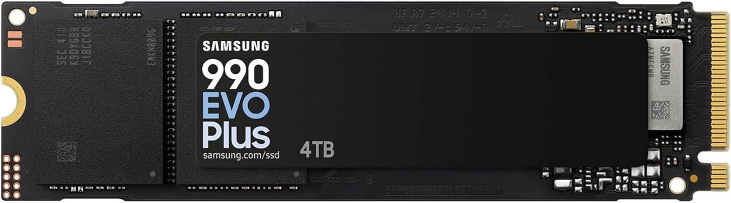 SAMSUNG 990 EVO PLUS SSD 4TB, PCIe Gen 4x4 | Gen 5x2 M.2 2280, Speeds Up-to 7,250 MB/s, Upgrade Storage for PC/Laptops, HMB Technology and Intelligent Turbowrite 2.0 (MZ-V9S4T0B/AM)