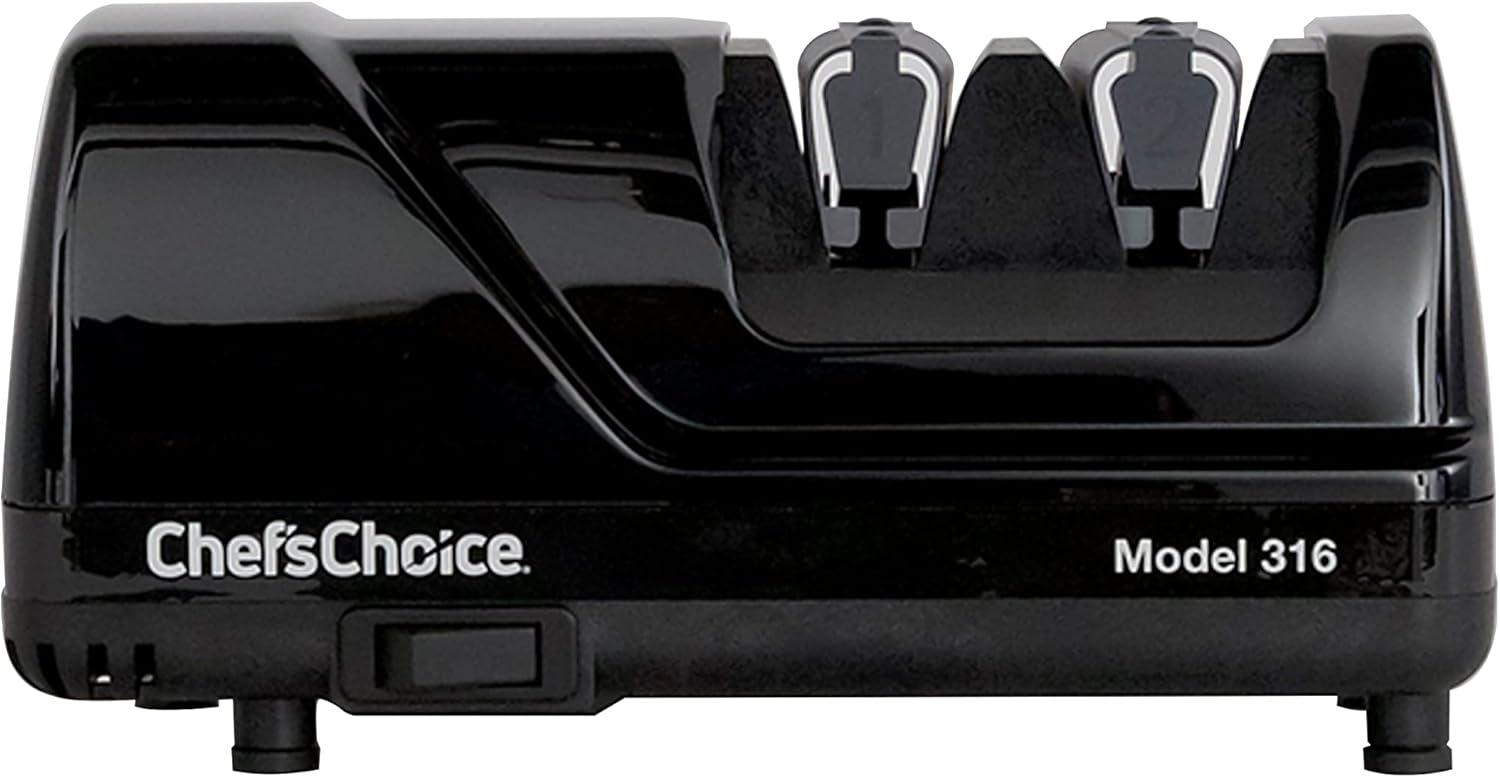 Black Electric Knife Sharpener with Diamond Abrasives