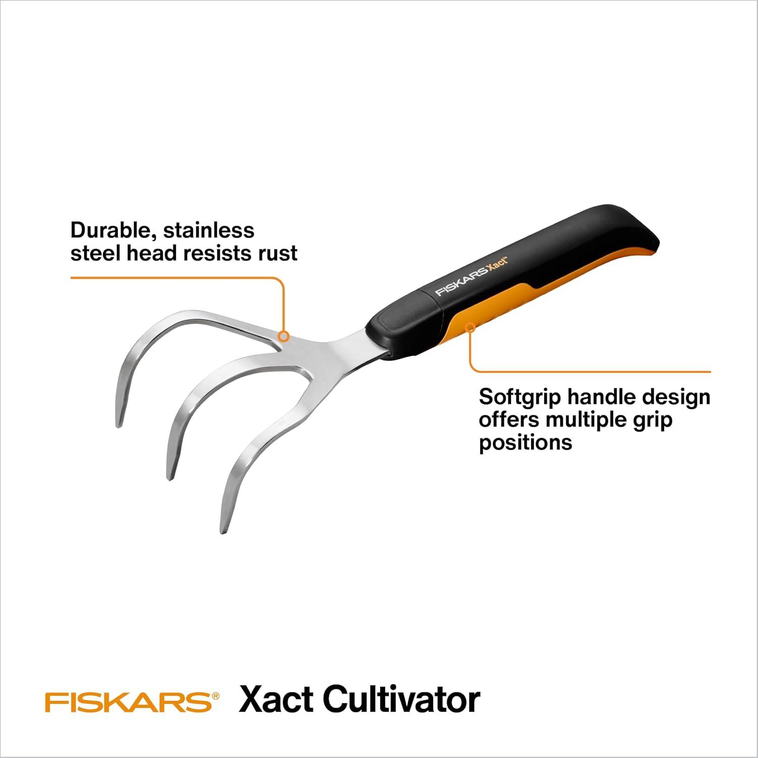 Xact Cultivator SoftGrip Handle Stainless Steel Tines