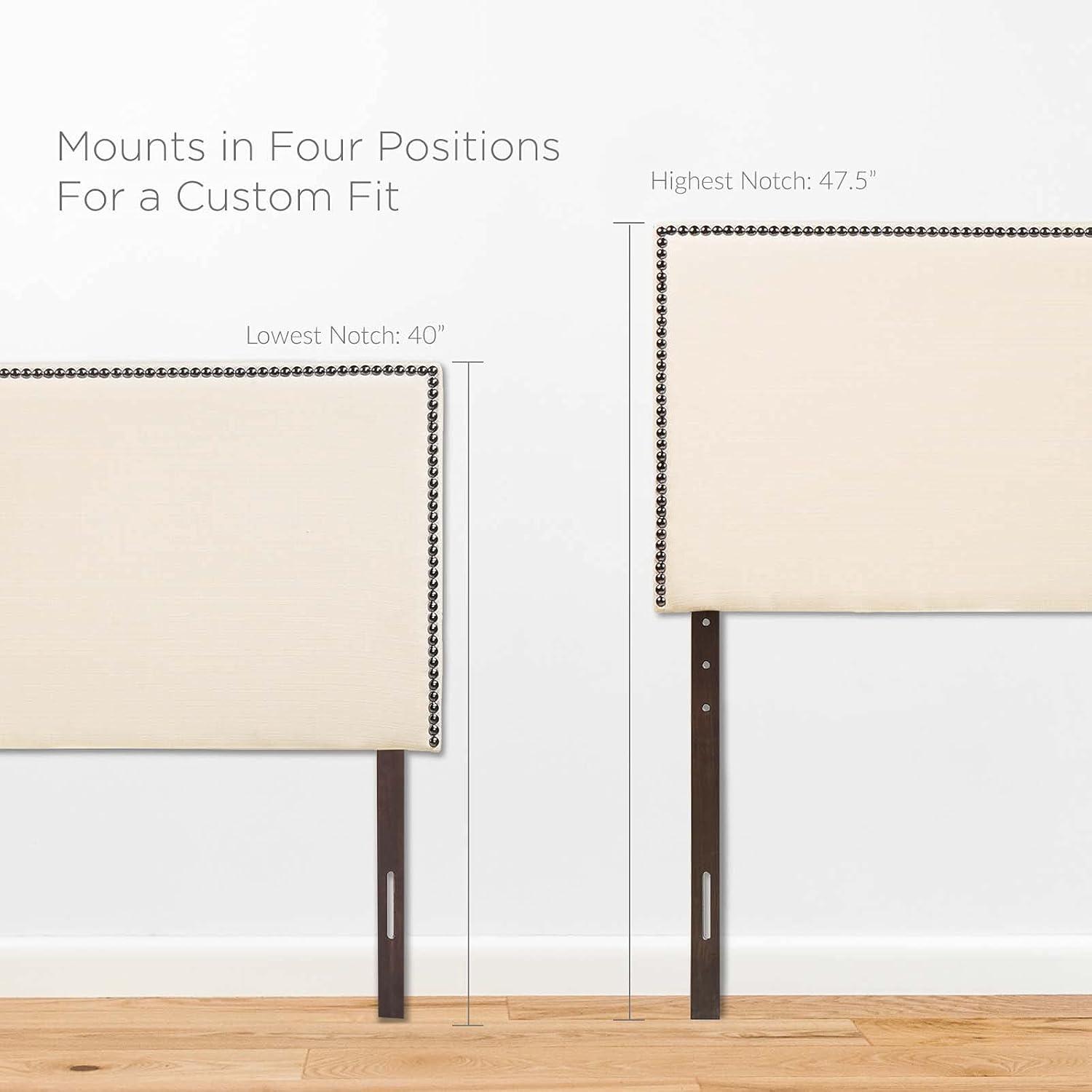 Modway Region Nailhead Queen Upholstered Headboard in Ivory