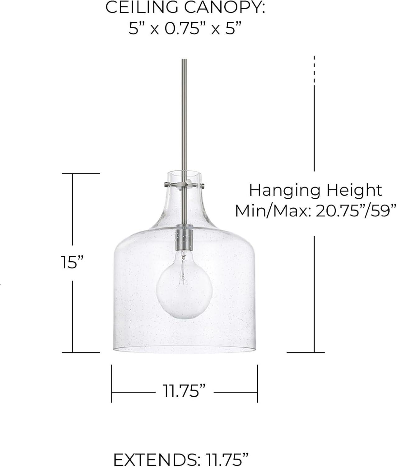 Capital Lighting 325712 1 Light 15" Tall Pendant - Nickel