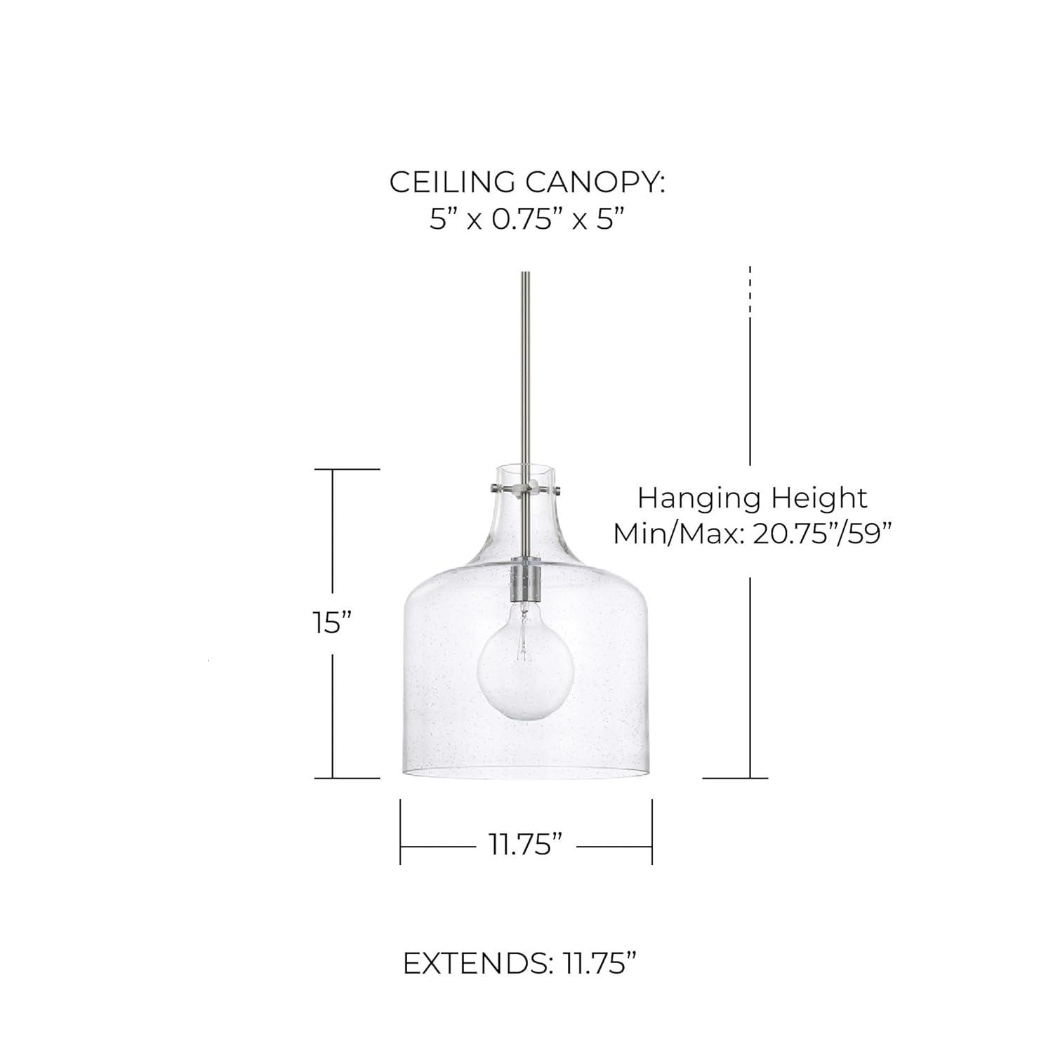 Capital Lighting 325712 1 Light 15" Tall Pendant - Nickel