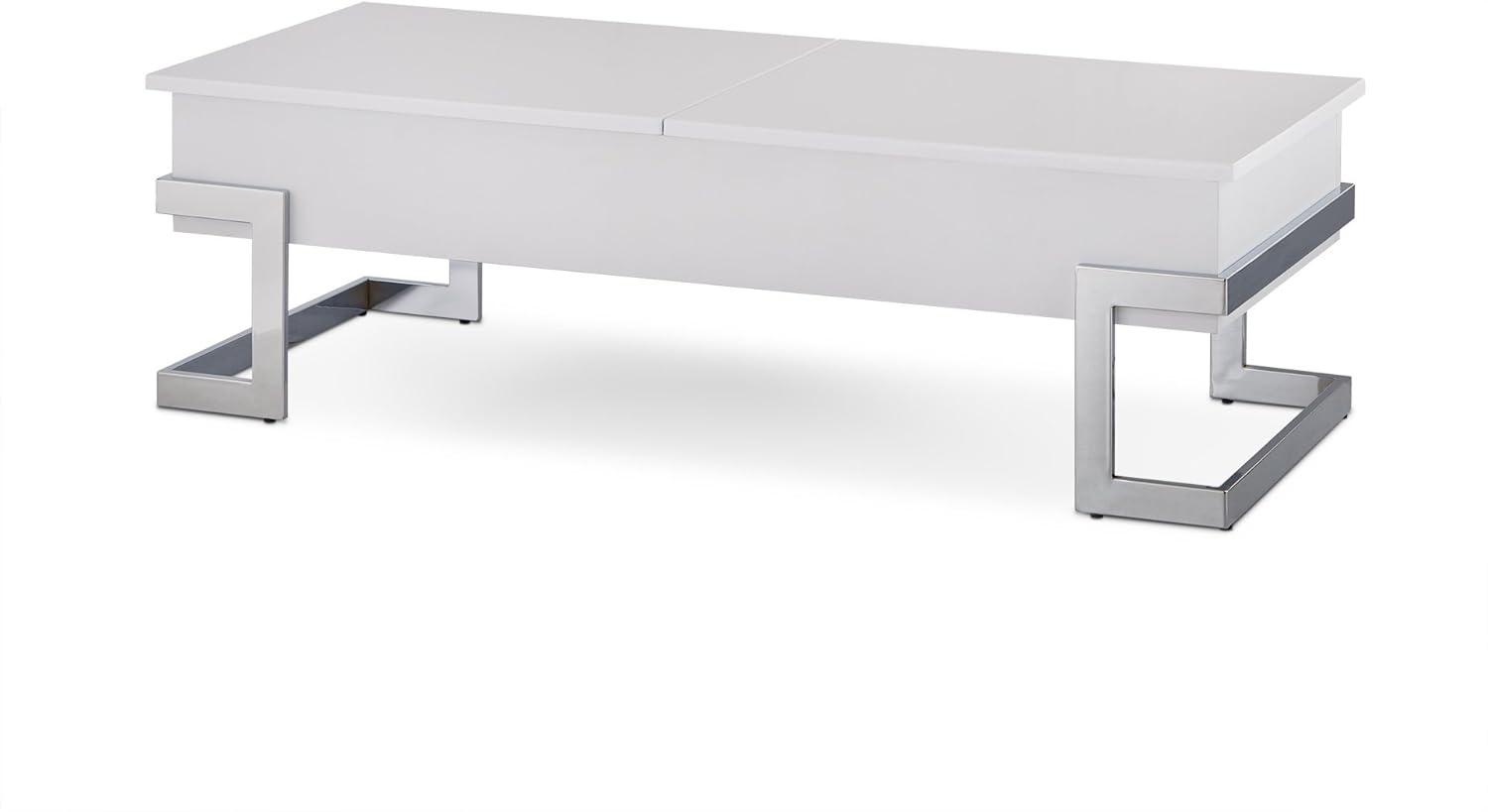 Wooden Coffee Table With Lift Top Storage Space White - Saltoro Sherpi