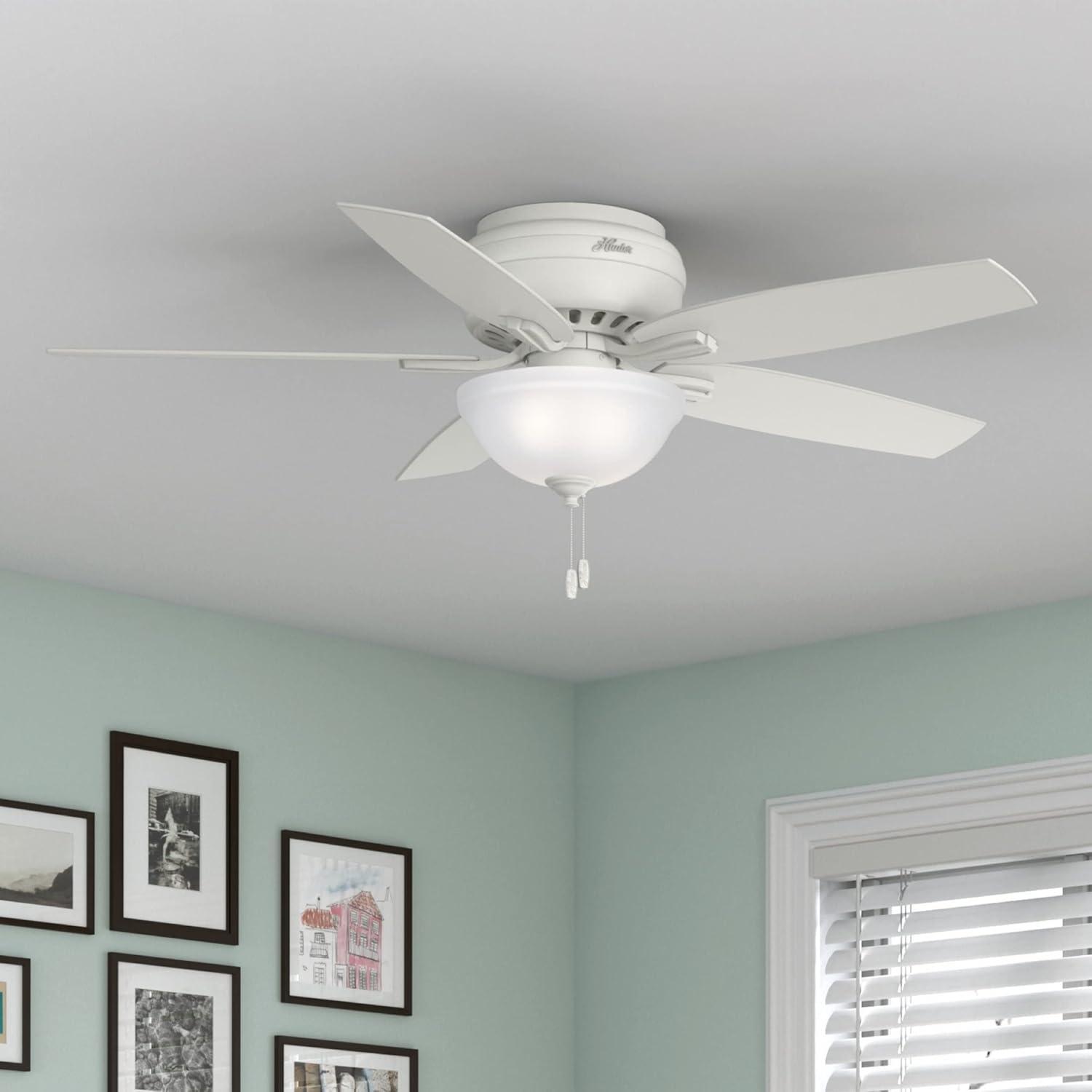 52" Newsome 5 - Blade Flush Mount Ceiling Fan with Lights and Pull Chains