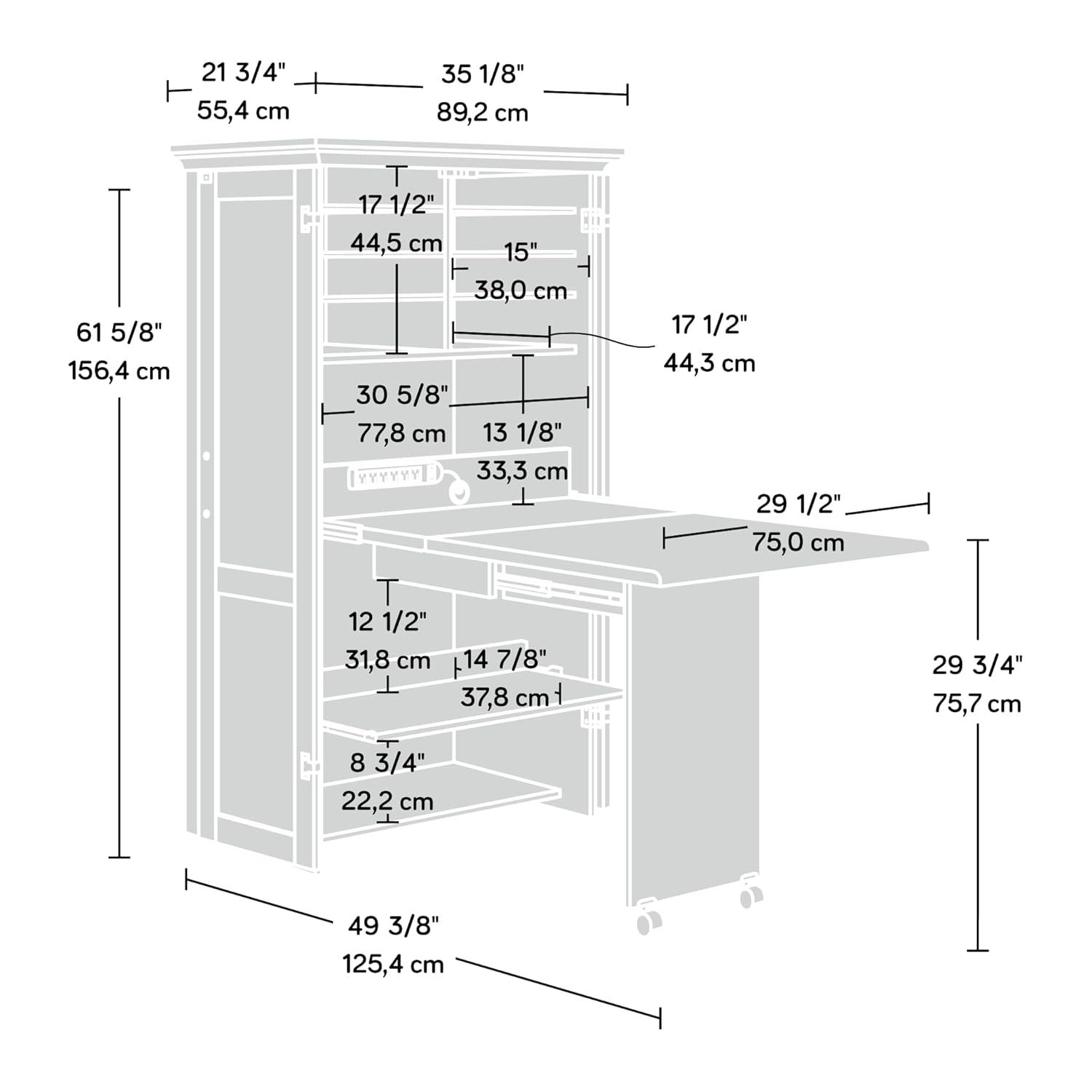 Sauder Engineered Wood Multi-Purpose Armoire in Timber Oak Finish