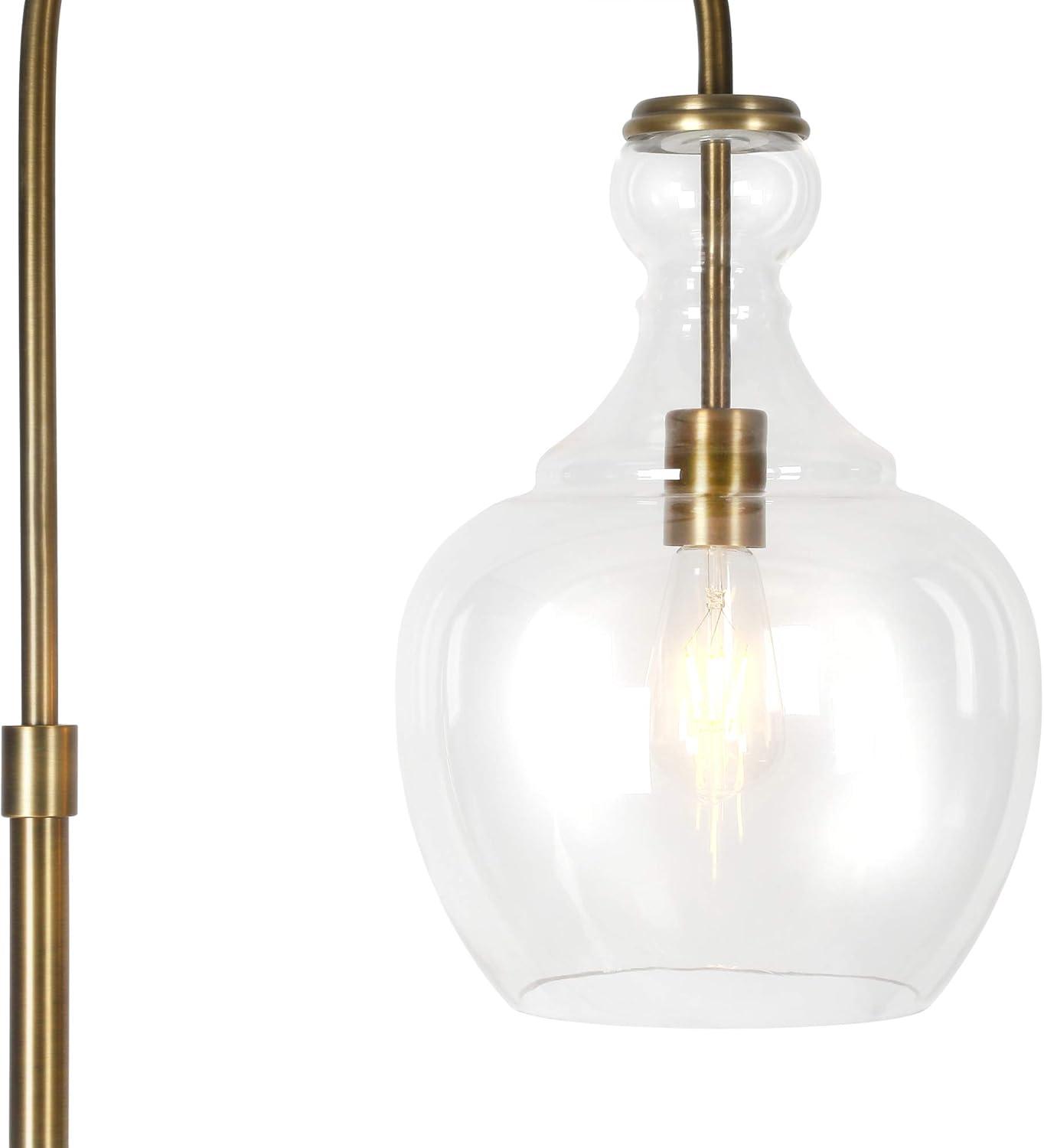 Henn&Hart 12" Brass Metal/Glass Floor Lamp