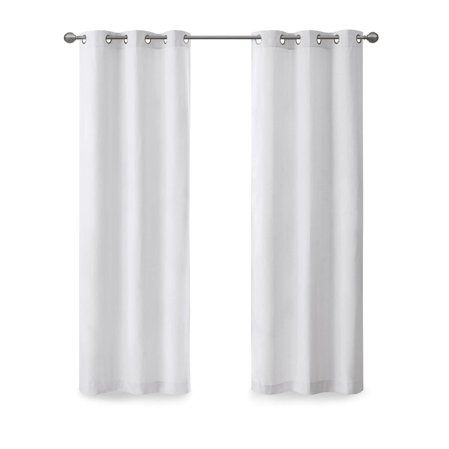 Madison Park Galen Basketweave Room Darkening Curtain Panel Pair (Set of 2)