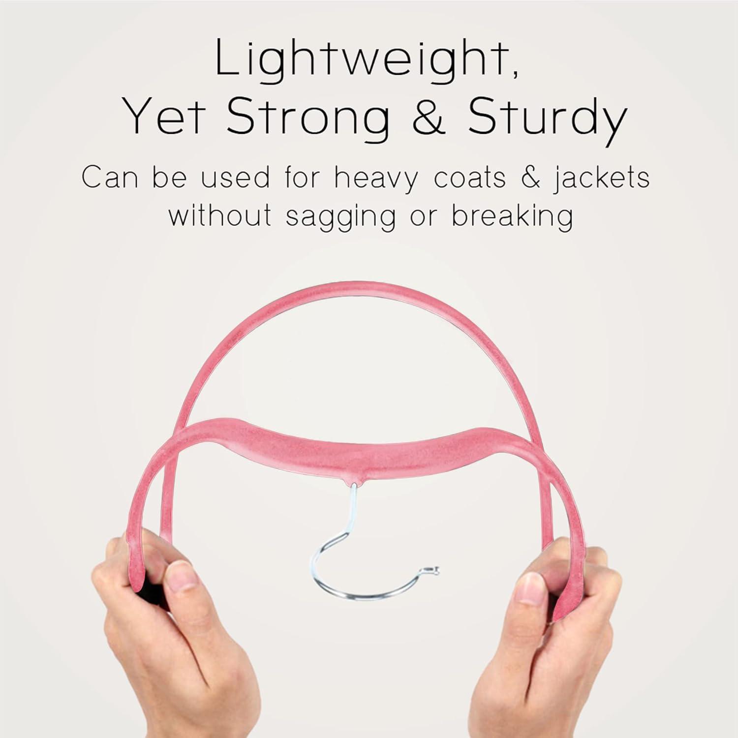 Sleek Pick Premium Baby Hanger, Velvet Hangers, 11”, 30 Pack, Non-Slip Baby Hangers, Space Saving, Infant Hanger, Ultra Slim, Closet Organization, Children Clothes Hanger, Closet Toddler Hangers-Pink