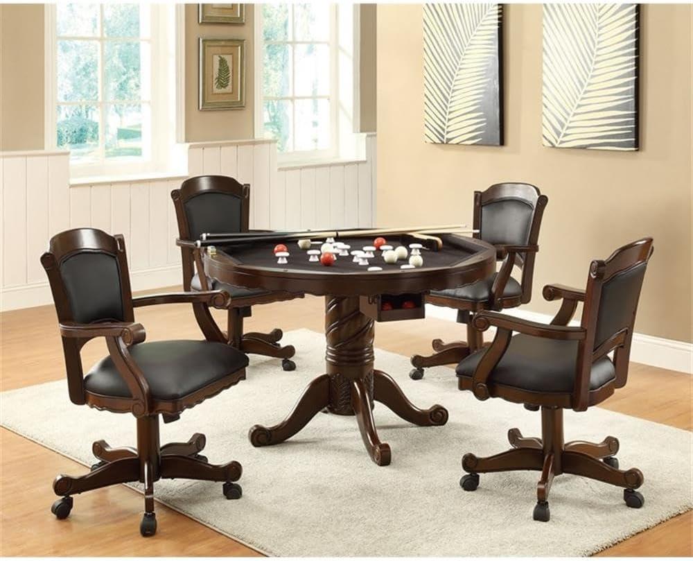 Turk 5-piece Game Table Set Tobacco and Black