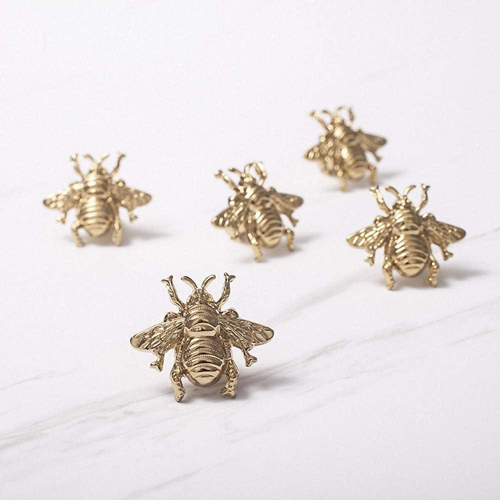 Polished Brass Bee Knobs for Cabinets and Drawers