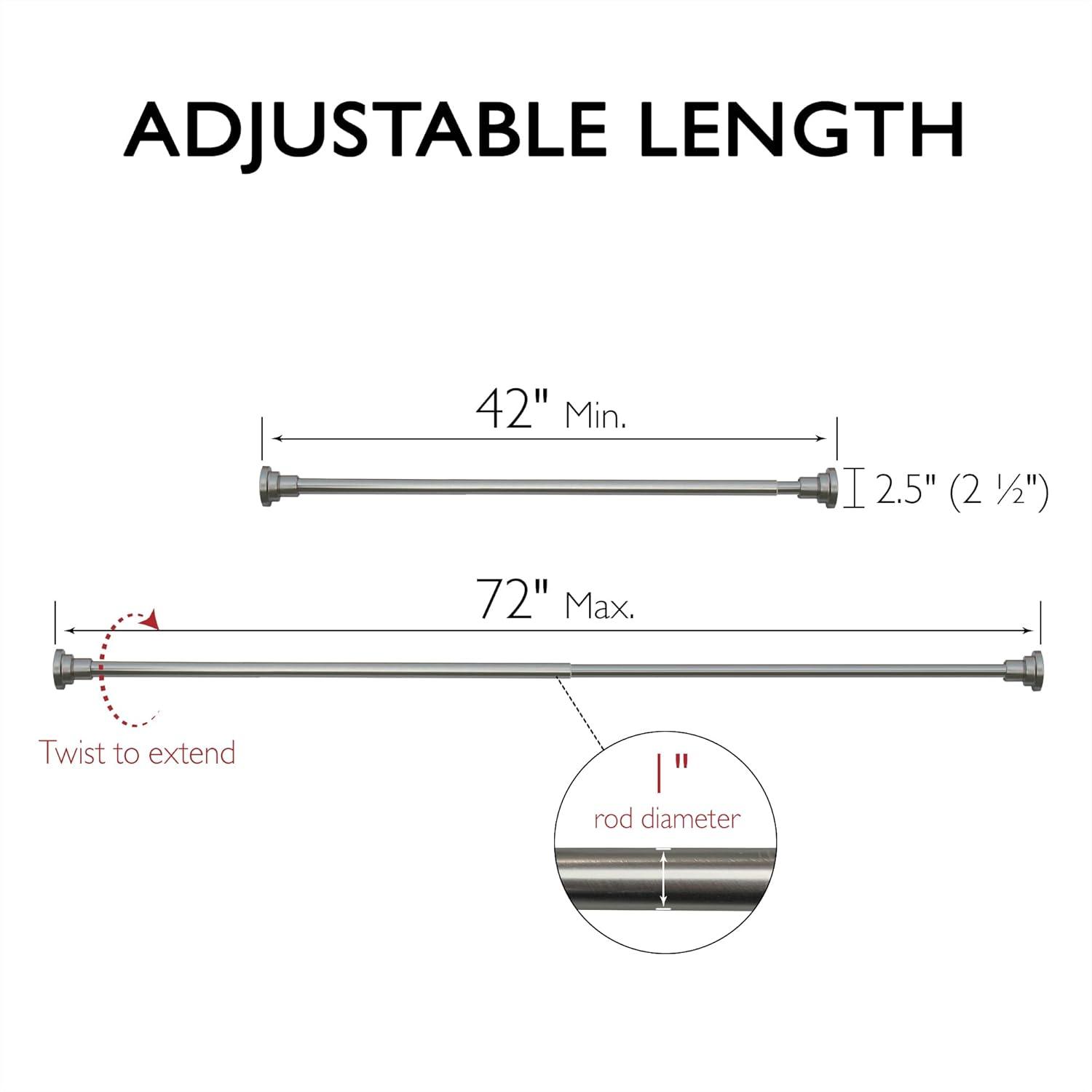 Design House Classic Adjustable Straight Tension Shower Curtain Rod for Bathroom