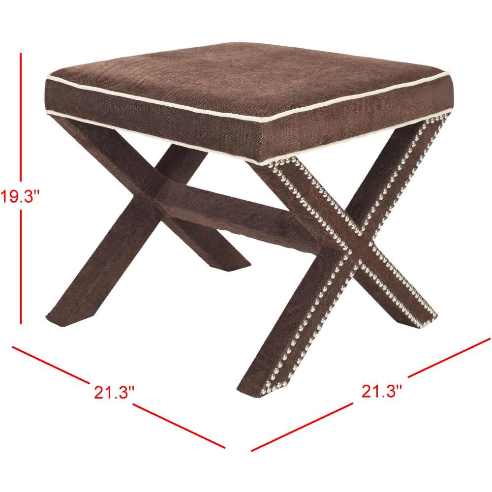 Palmer Ottoman With Silver Nailhead - MCR4589 - Robins Egg Blue - Safavieh