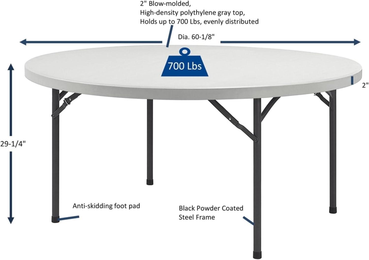 Platinum Ultra-Lite 60" Round Polyethylene Banquet Table