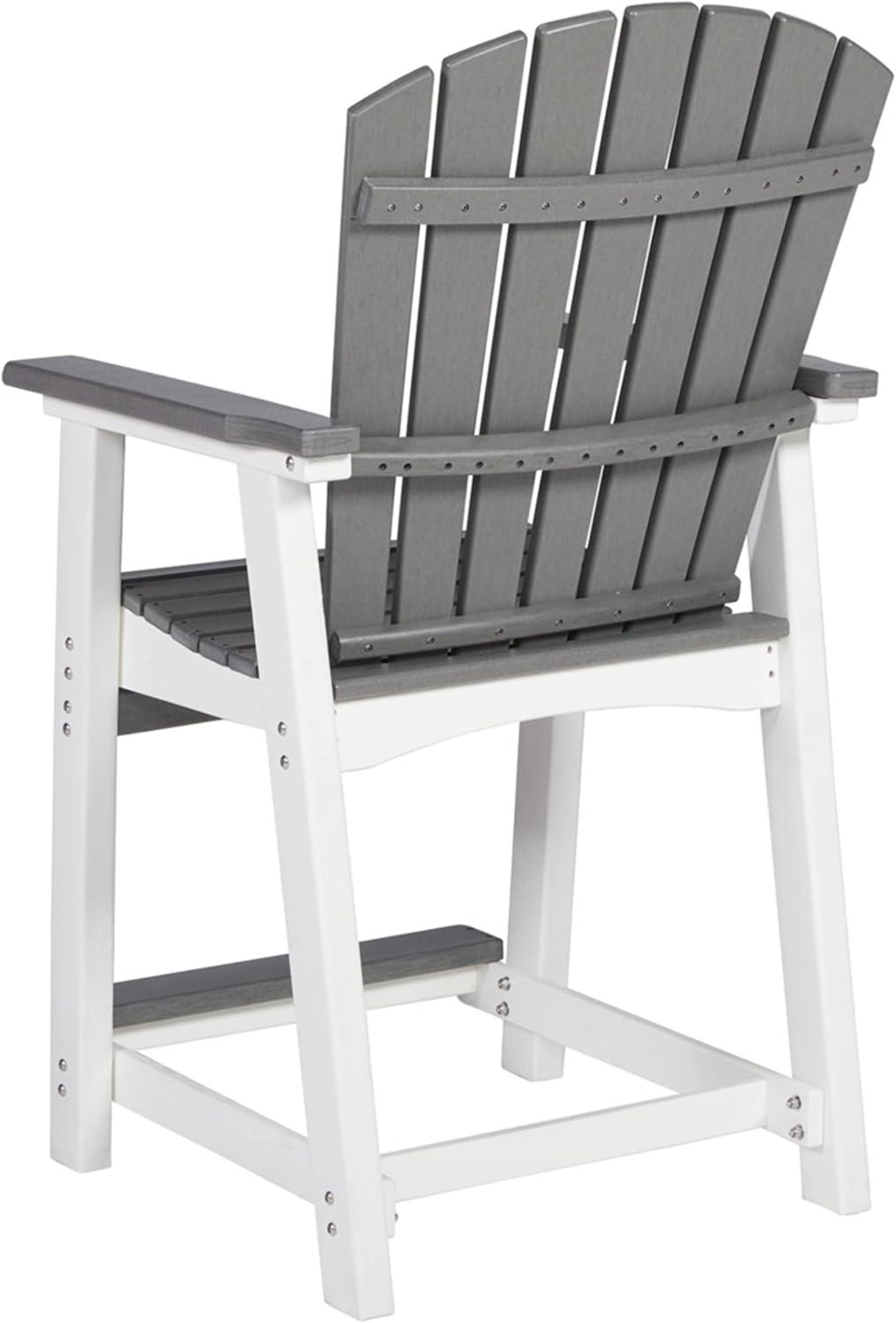 Signature Design by Ashley Casual Transville Outdoor Counter Height Bar Stool (Set of 2)  Gray/White