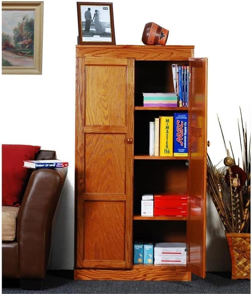 Concepts in Wood Storage Cabinet, 60 inch with 4 Shelves - Oak Finish