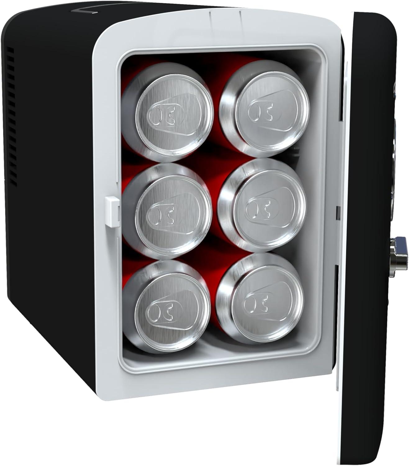 Frigidaire, 6 Can/4L Mini Personal Retro Fridge Cooler, EFMIS229, Black
