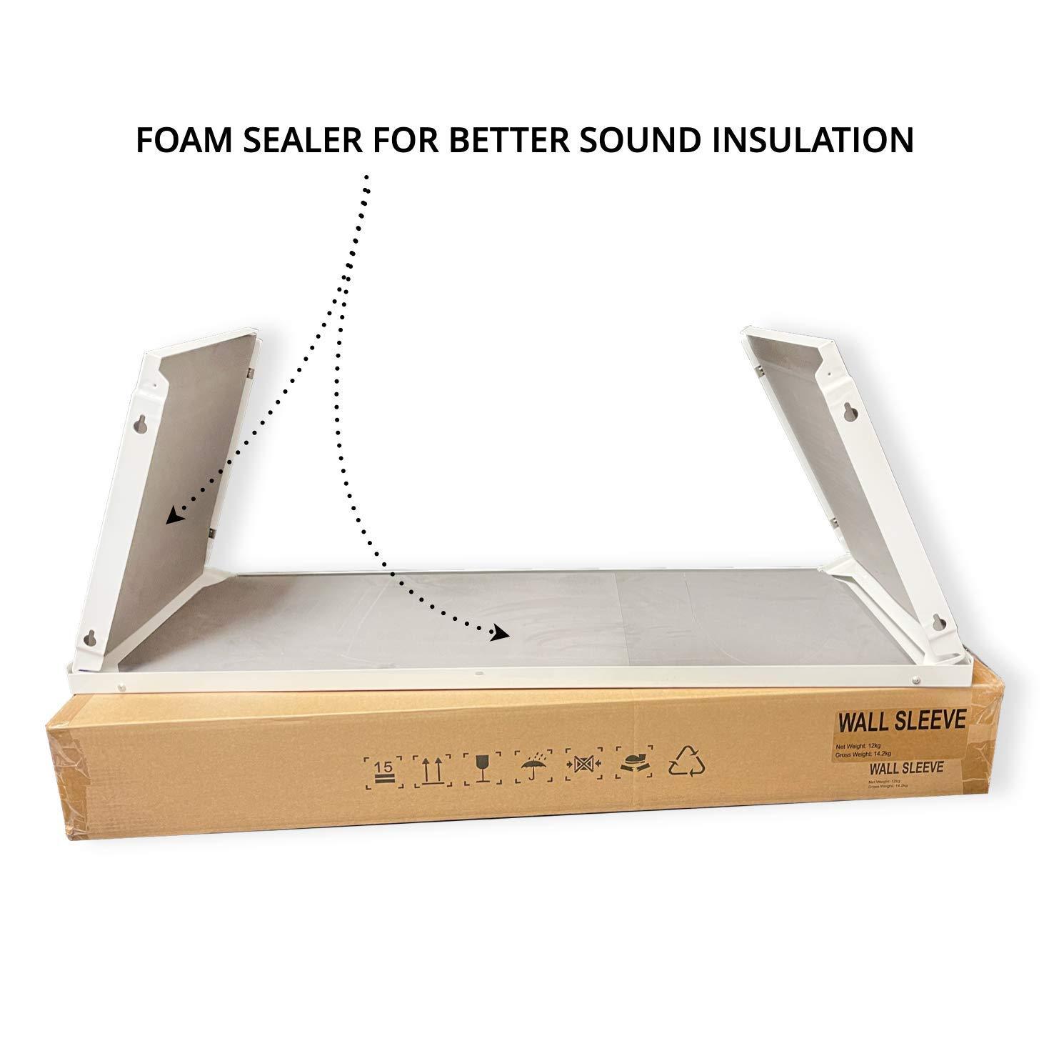Cooper & Hunter Universal PTAC Folded Metal Wall Sleeve and Exterior Grille for Packaged Terminal Air Conditioner Coated Insulated Including Condensate Drain Kit