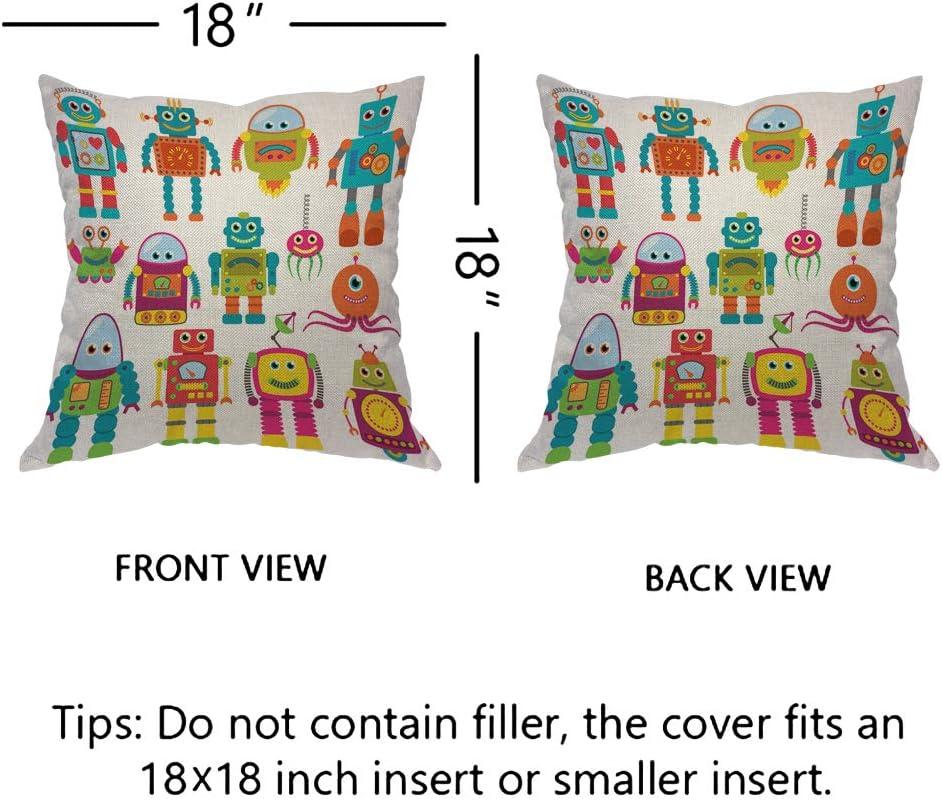 EKOBLA Watercolor Cactus Throw Pillow Cover Green Plants Succulent on Desert Exotic Blossom Cozy Square Cushion Case for Men Women Boys Girls Room Home Decor Cotton Linen 18x18 Inch