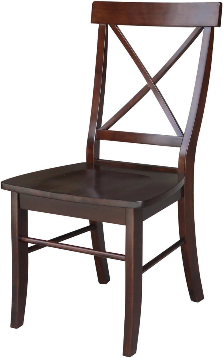 Set of 2 X Back Chairs with Solid Wood - International Concepts