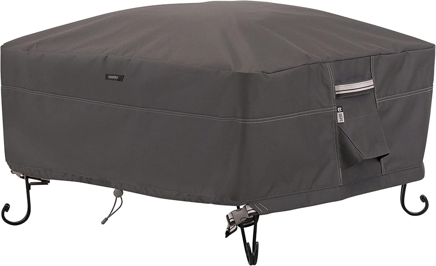 Classic Accessories Ravenna Water-Resistant 36 Inch Full Coverage Square Fire Pit Cover