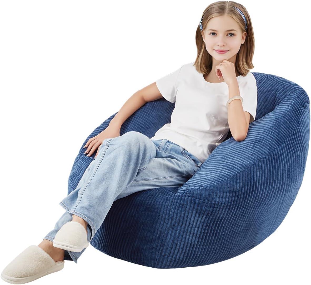 VEVOR 3-Foot Bean Bag Chair with Soft Armrests & Storage Pocket – Comfortable Seating for Home