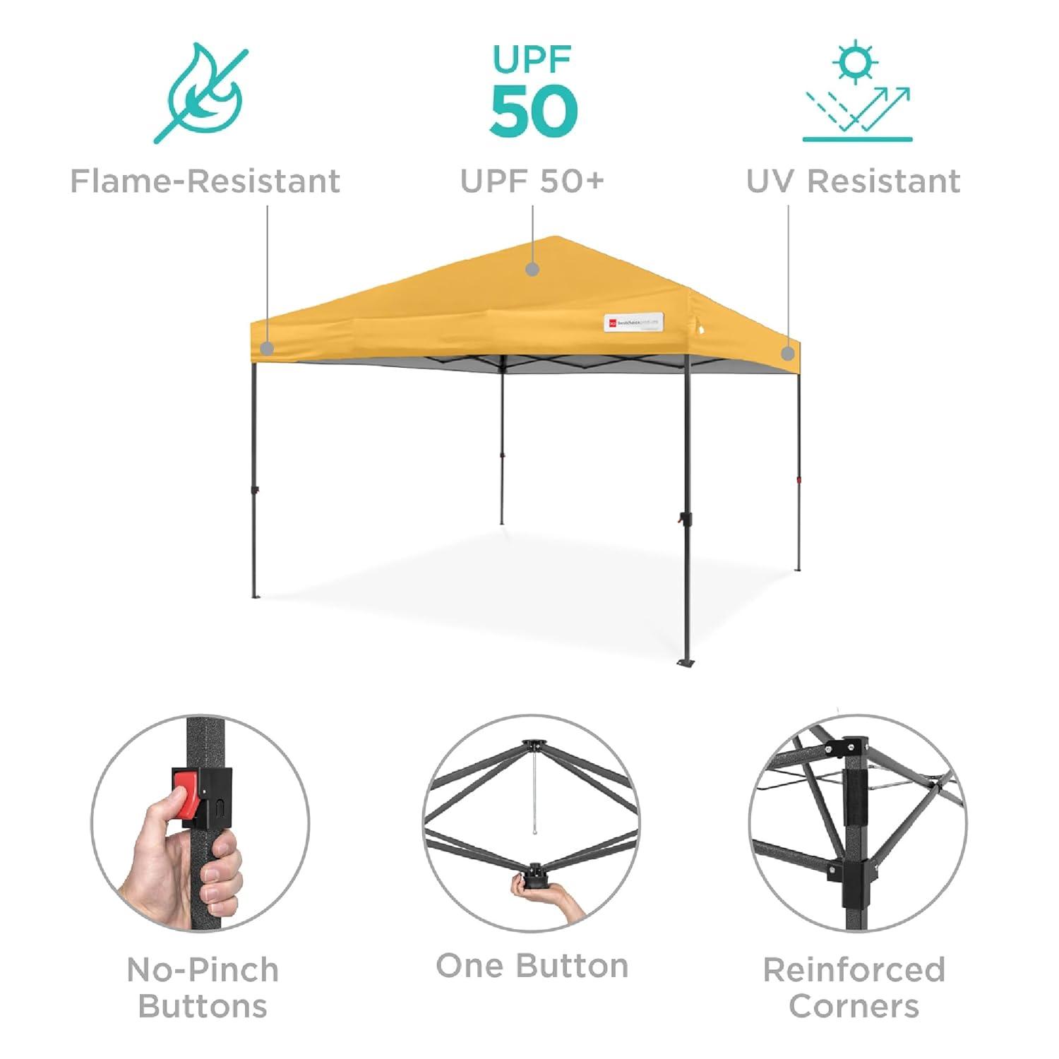 Best Choice Products Easy Setup Pop Up Canopy W/ 1-Button Setup, Wheeled Case, 4 Weight Bags & Reviews | Wayfair