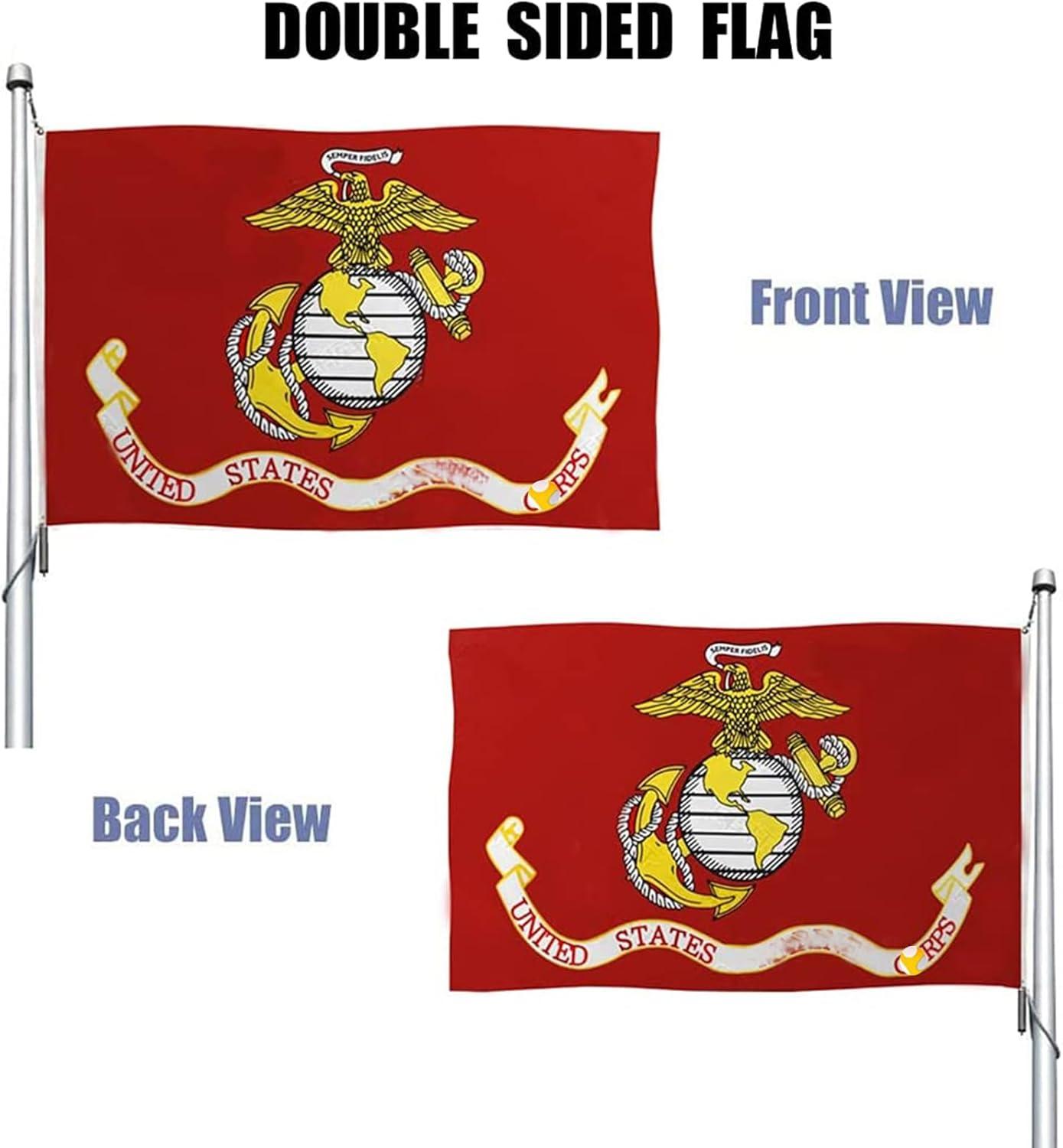 US Marine Corps Red Heavy Duty Polyester Flag 3x5 with Brass Grommets