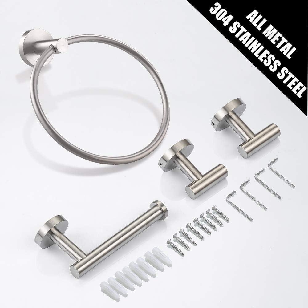 Brushed Stainless Steel Wall-Mounted Bathroom Hardware Set