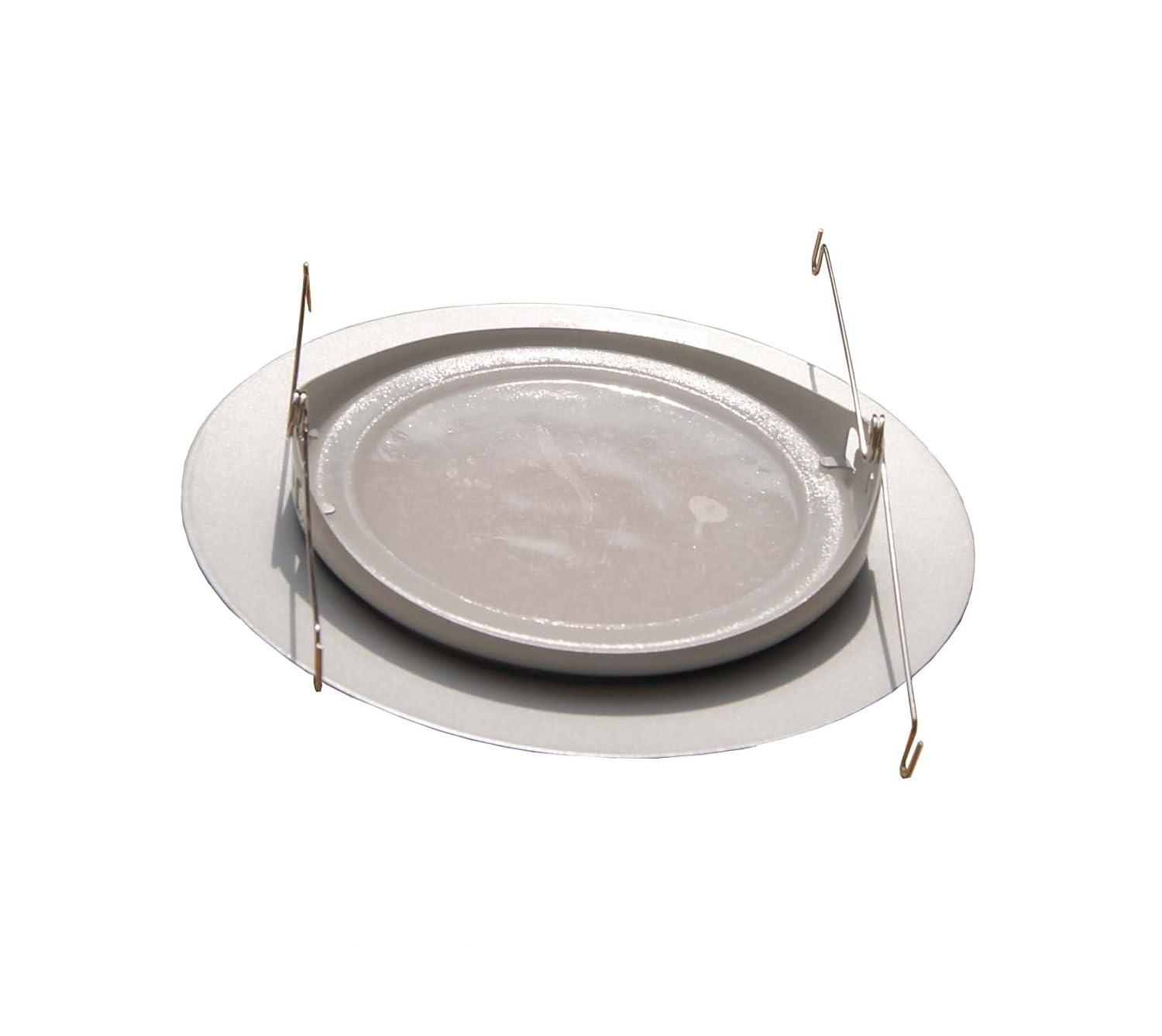 8-Inch White Glass Shower Trim for Recessed Lighting