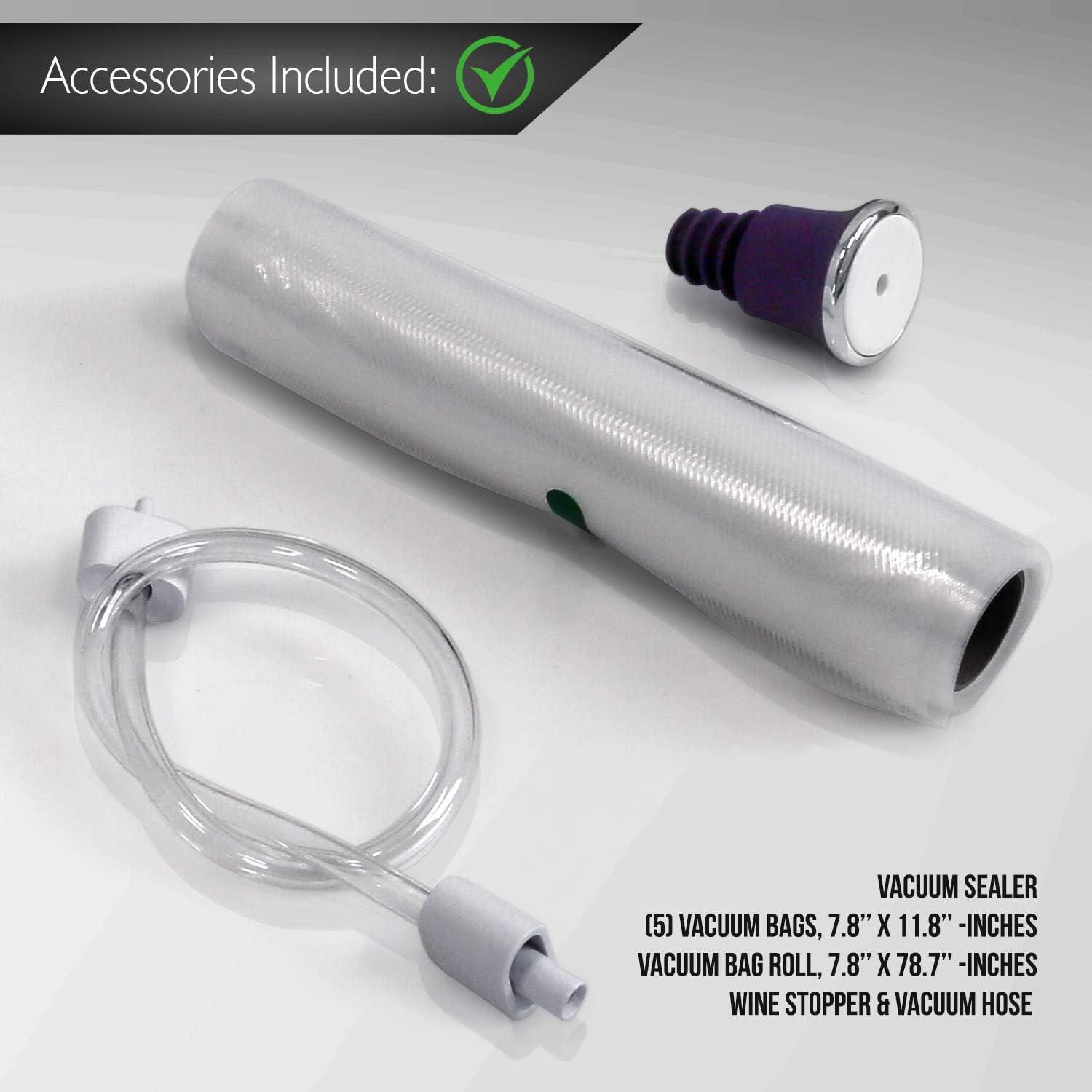 Automatic Vacuum Sealer for Food Storage with Stainless Steel Housing, Easy Operation, + Freshness Preservation
