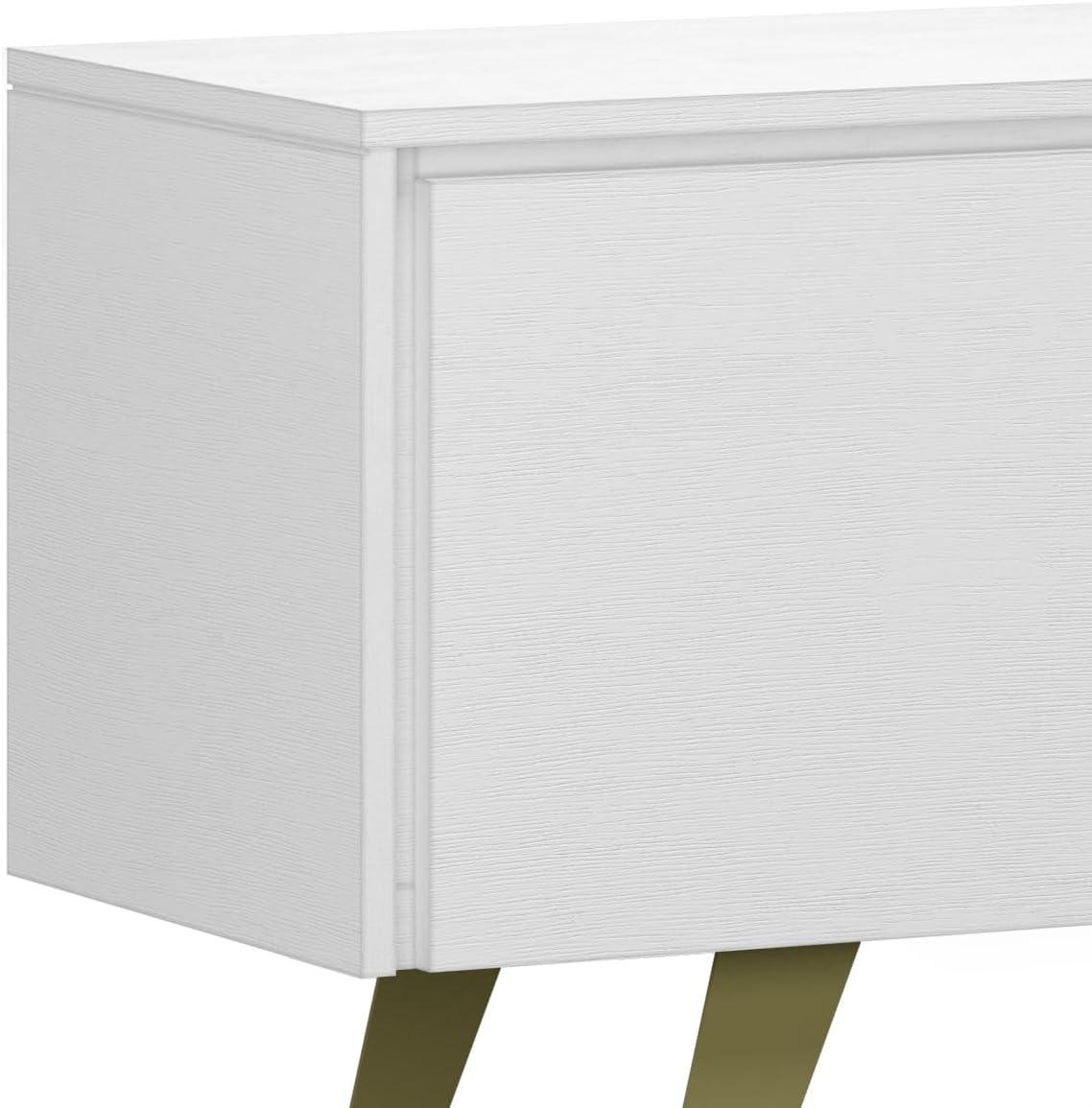 Simpli Home Lowry 63"W Solid Wood Modern Industrial TV Stand for TVs up to 70" with Storage