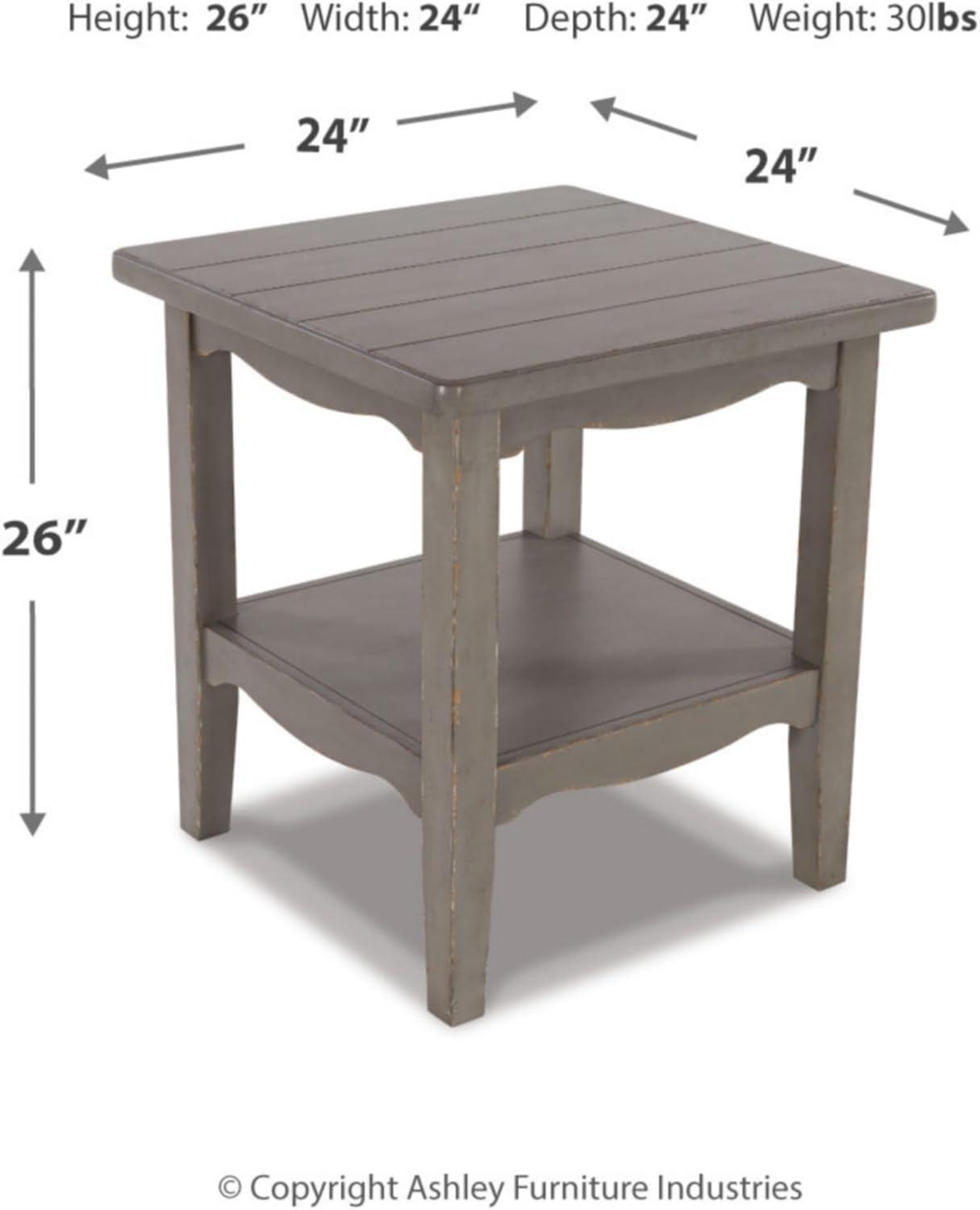 Signature Design by Ashley Traditional Charina End Table, Antique Gray