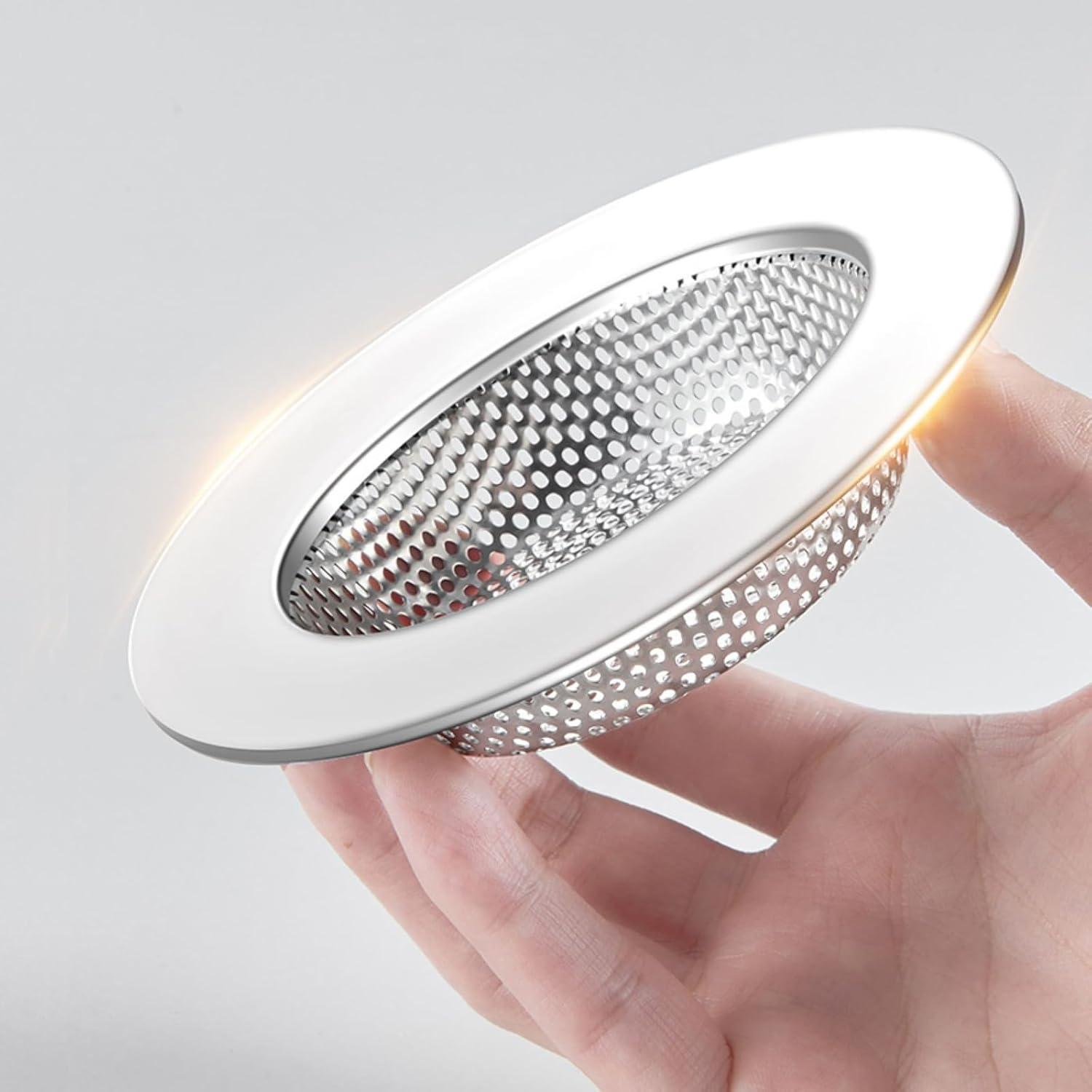 Polished Silver Stainless Steel Mesh Kitchen Sink Strainer