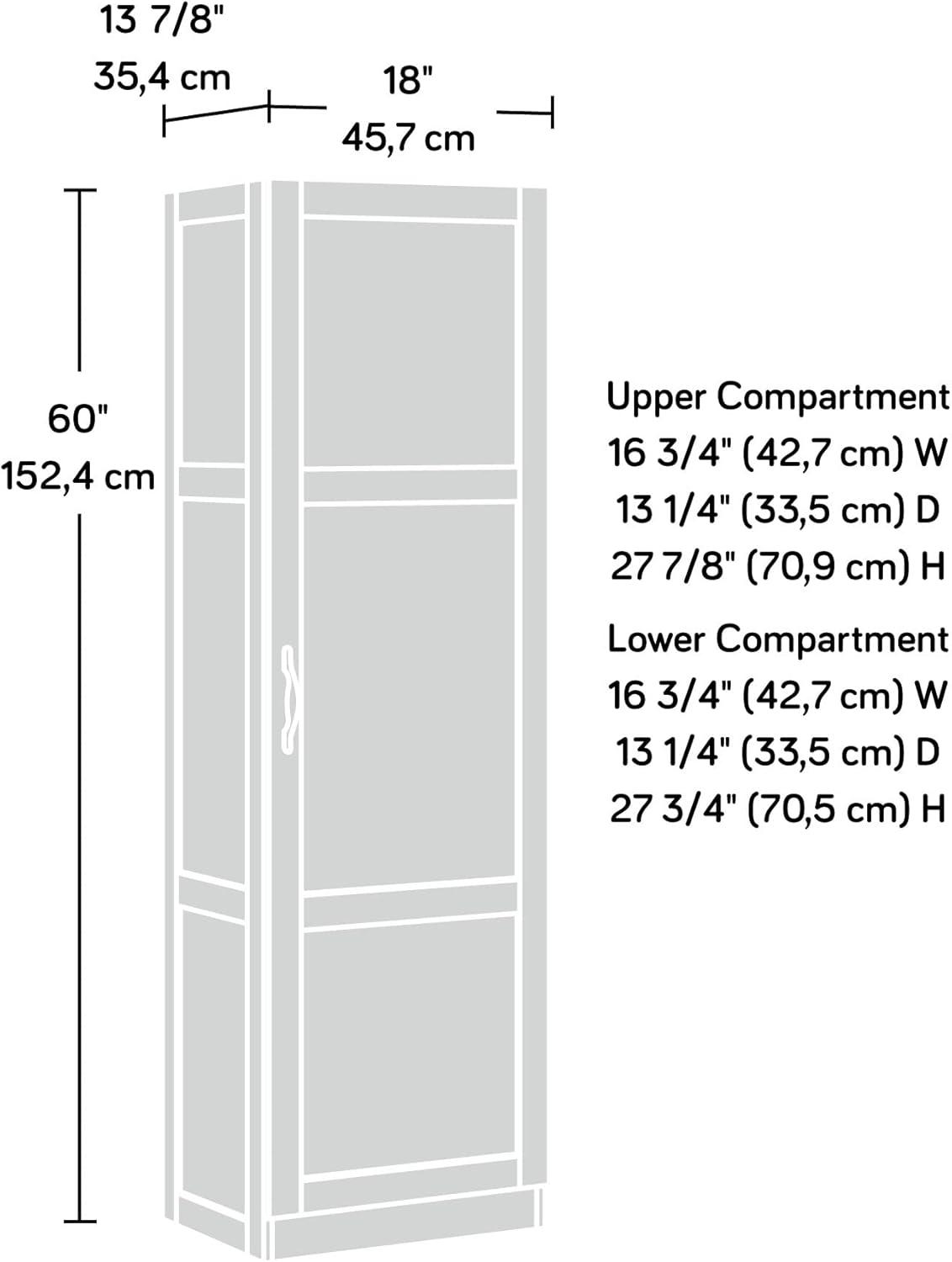 Sauder 60"H Raised Panel Doors Storage Pantry, Cinnamon Cherry Finish