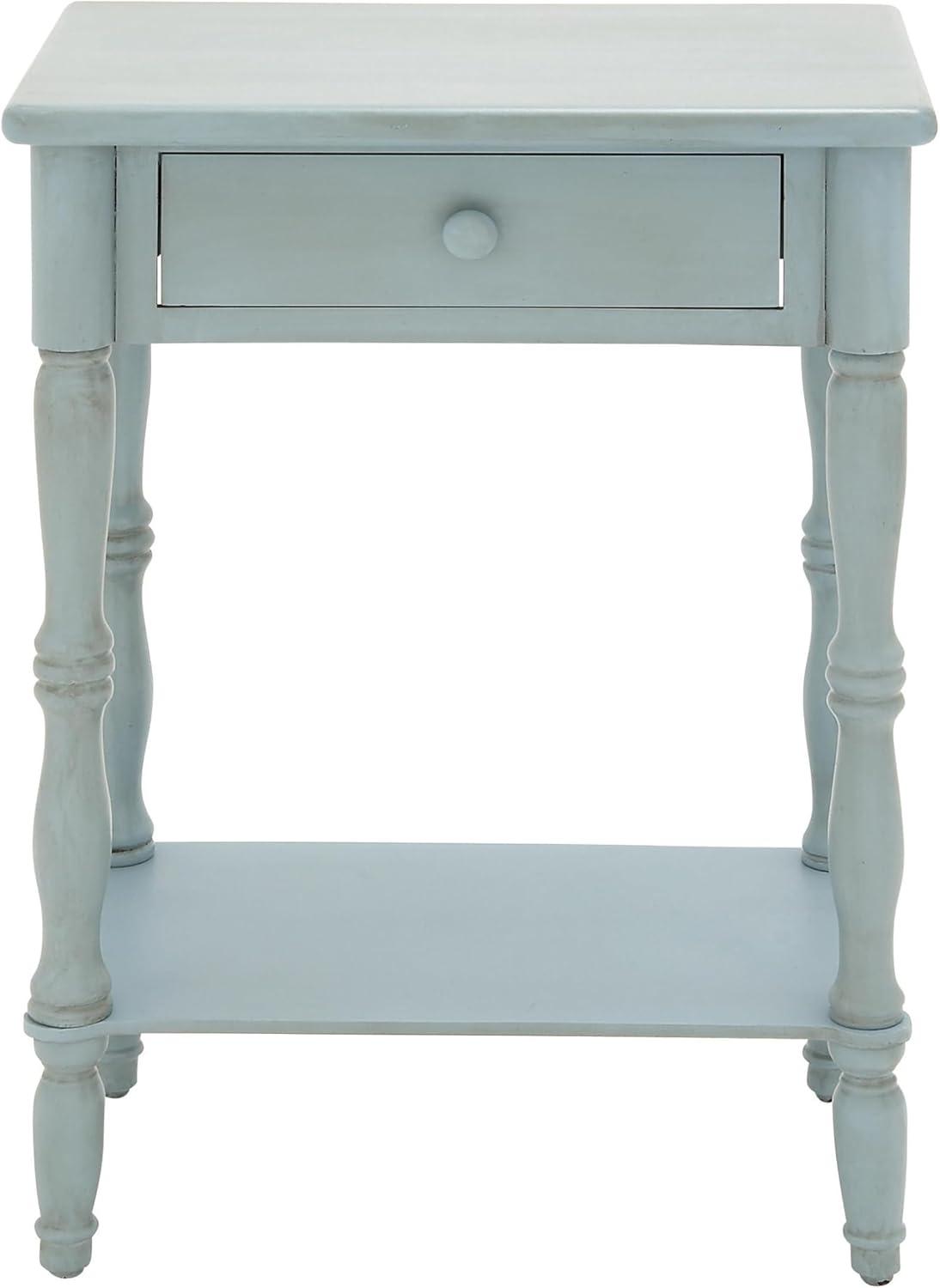 Wood Traditional Accent Table Gray/Blue - Olivia & May