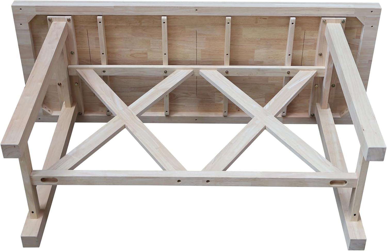 Paul Bar Height Table Unfinished - International Concepts: Solid Wood, 42" High, Rectangular, Seats 4
