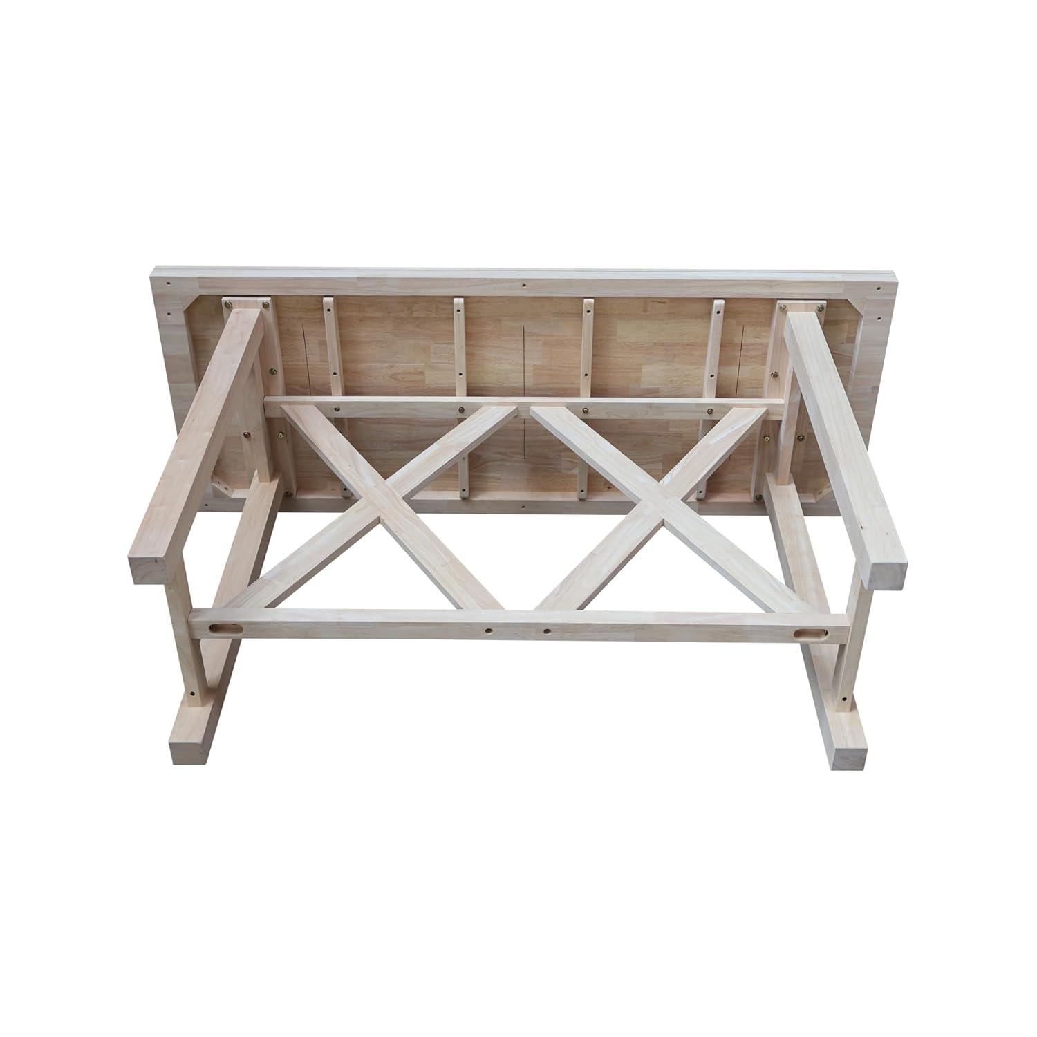 Paul Bar Height Table Unfinished - International Concepts: Solid Wood, 42" High, Rectangular, Seats 4