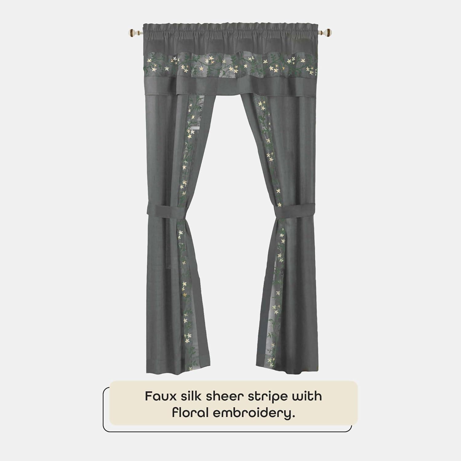 Achim Fairfield 5 Piece Window Curtain Set - 55x63 - Grey