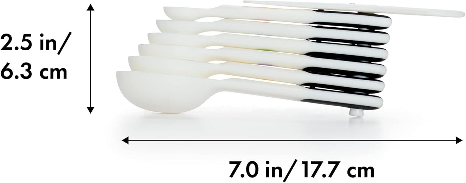 White Plastic Measuring Spoons Set with Scraper