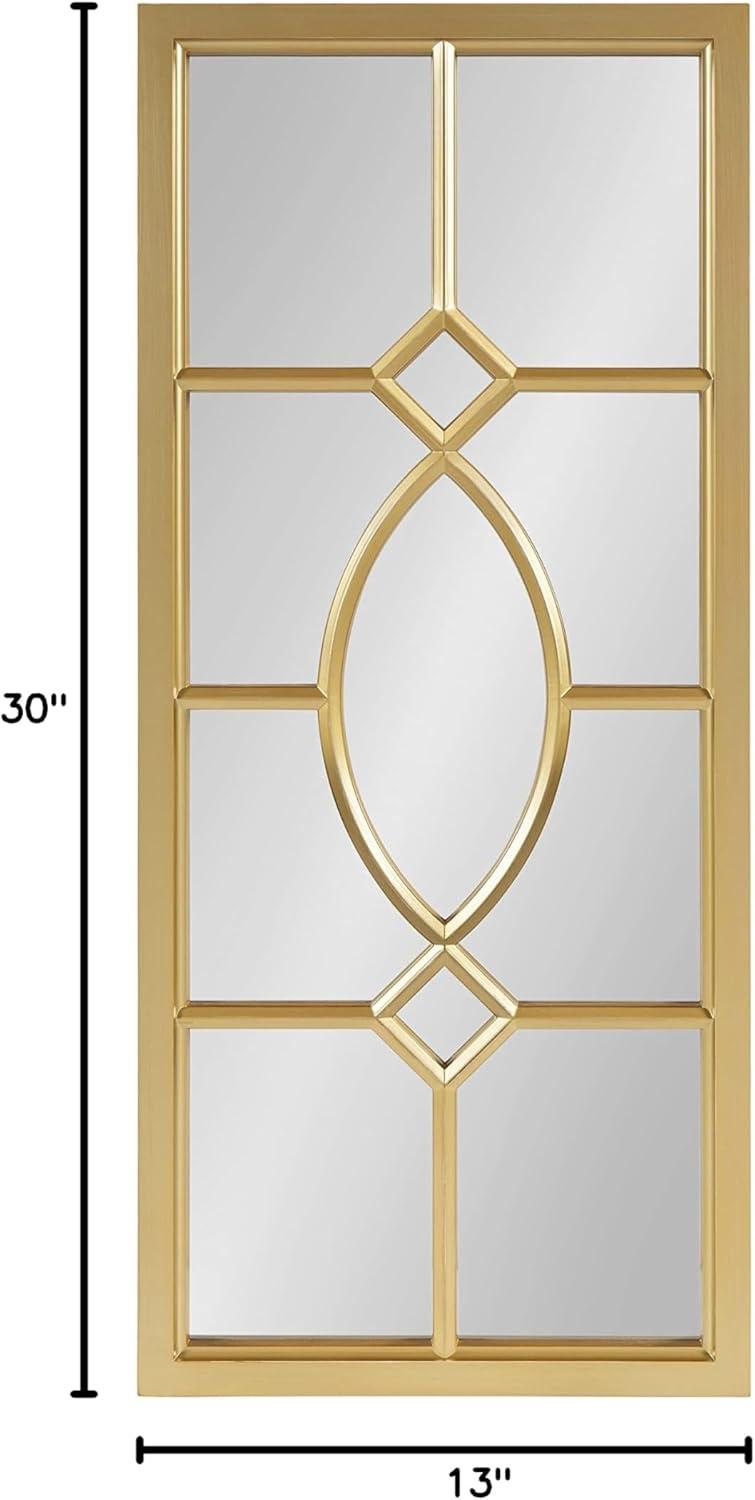 Kate and Laurel Cassat Classic Glam Window Wall Accent Mirror, Gold