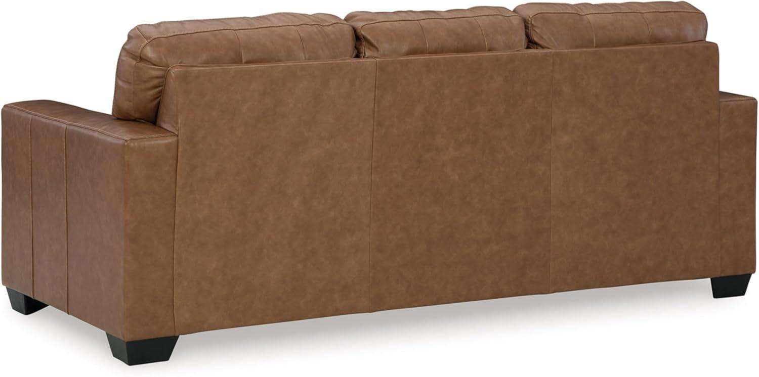 Bolsena 85'' Brown Faux Leather Sofa with Removable Cushions