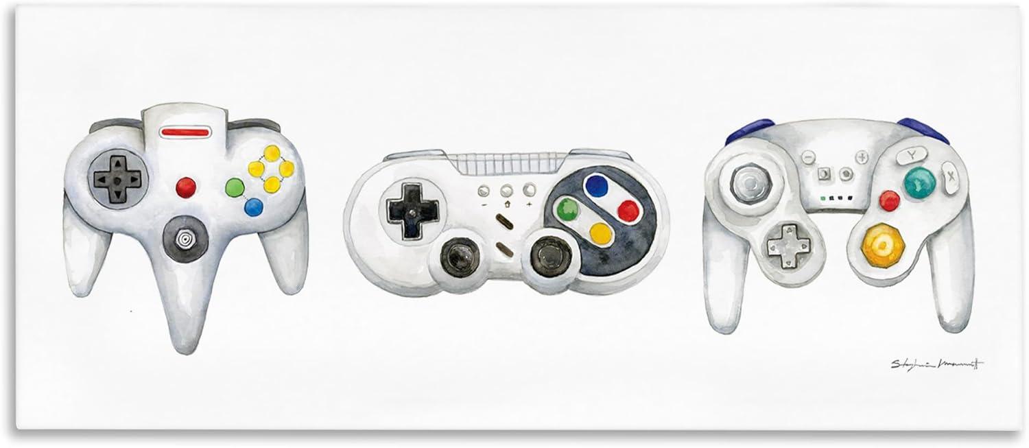 Stupell Industries Vintage Video Game Controllers by Stephanie Workman Marrott - Graphic Art