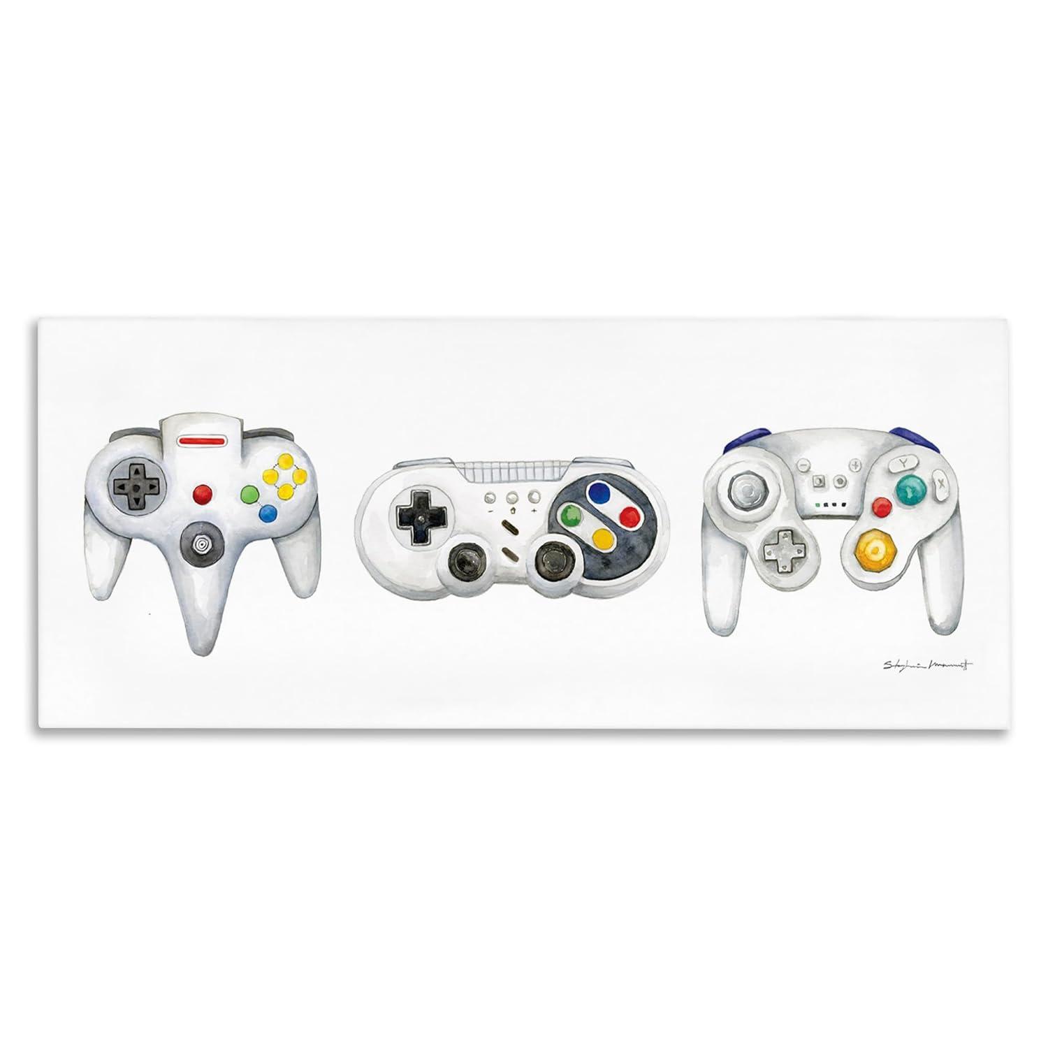 Stupell Industries Vintage Video Game Controllers by Stephanie Workman Marrott - Graphic Art