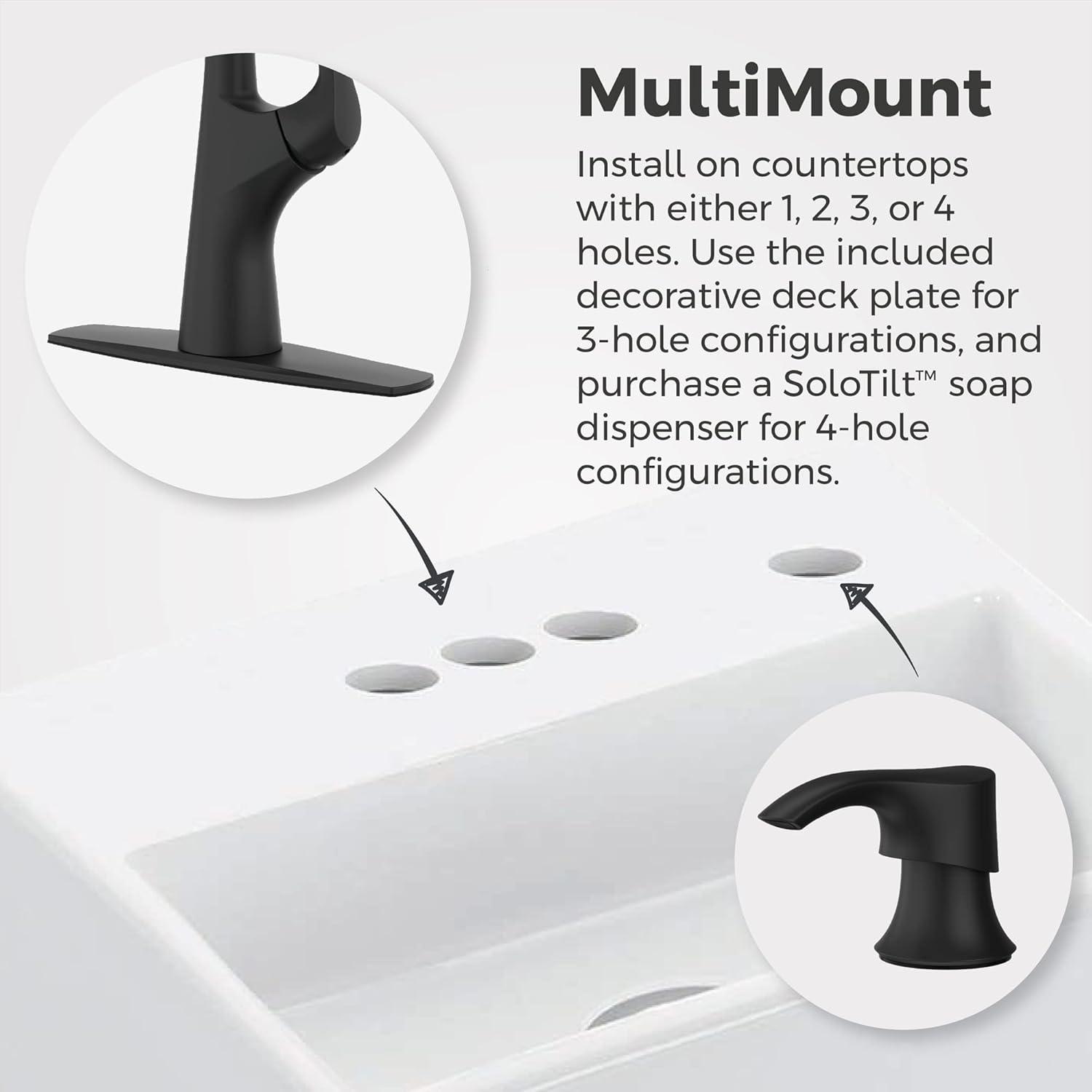 Talega Matte Black Pull-Down Kitchen Faucet with Spray