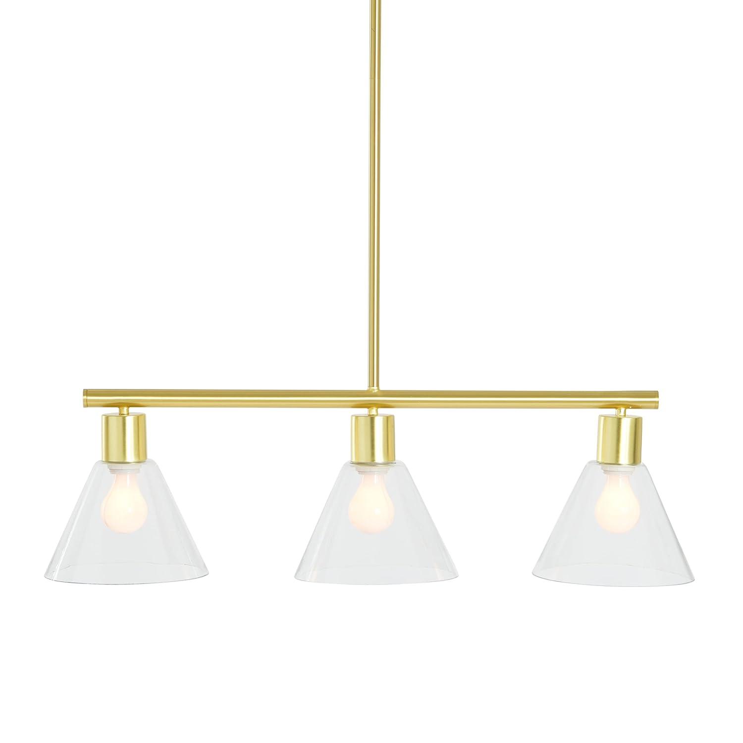 Creative Co-Op Modern Linear Ceiling Light, Brushed Gold