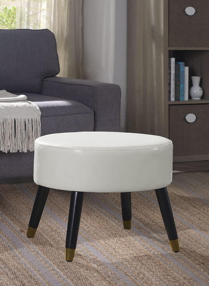 Convenience Concepts Designs4Comfort Mid Century Ottoman Stool, Tan Linen