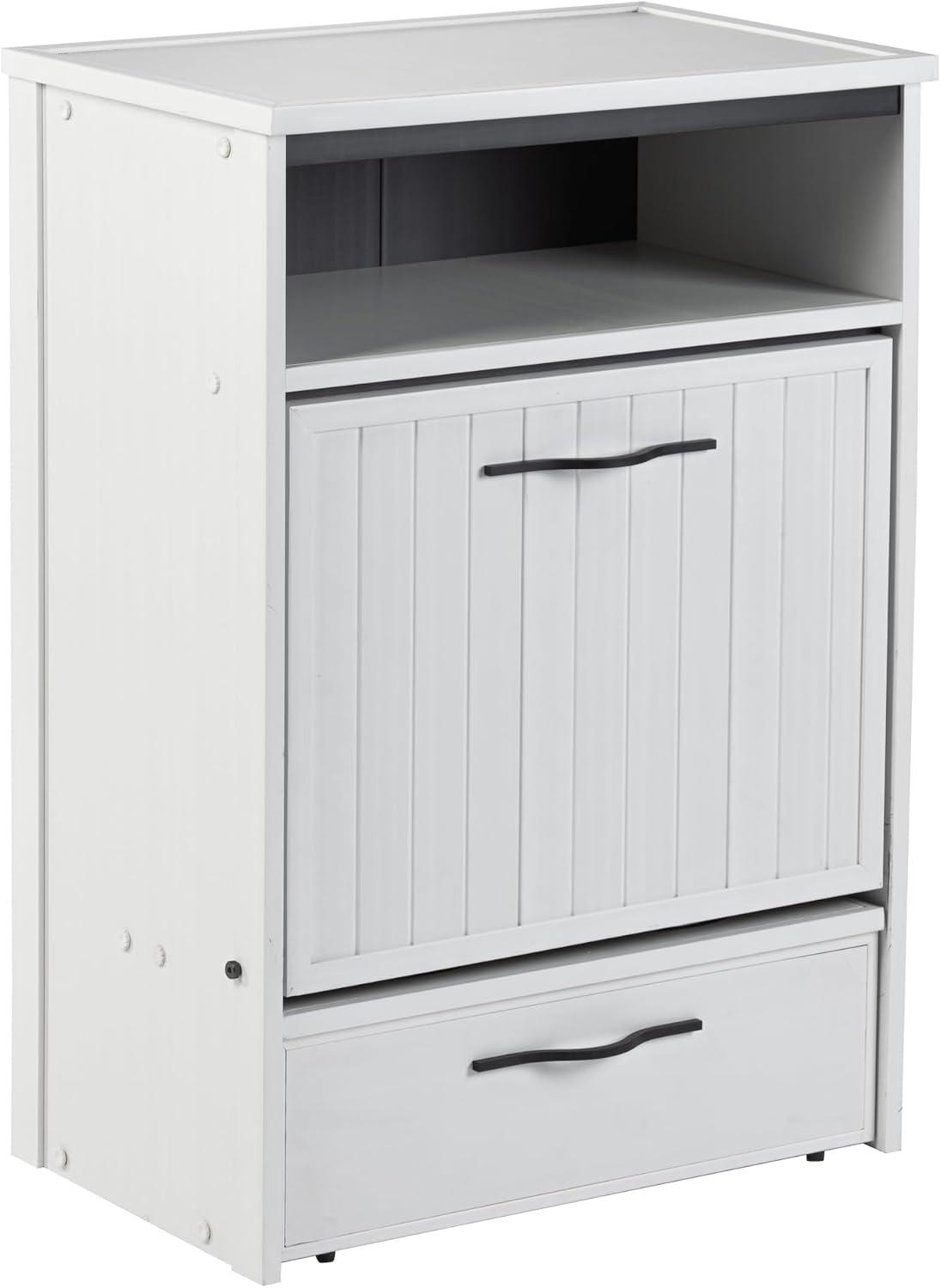 New Age Pet® ECOFLEX® Dog Food Pantry with Double Stainless Steel Bowls - Durable Composite, Includes 2x 32oz Bowls, Storage for 25 lbs of Dog Food, Easy Assembly, Moisture Resistant