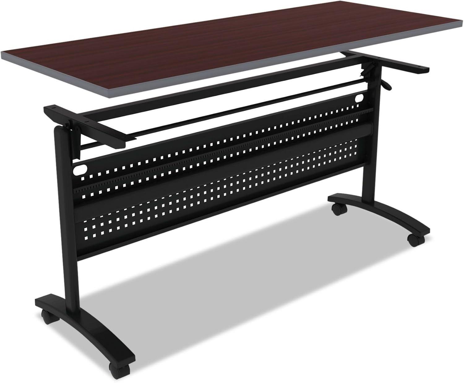 Alera Reversible Laminate Table Top, Rectangular, 59 1/2w X 23 5/8,med Cherry/mahogany