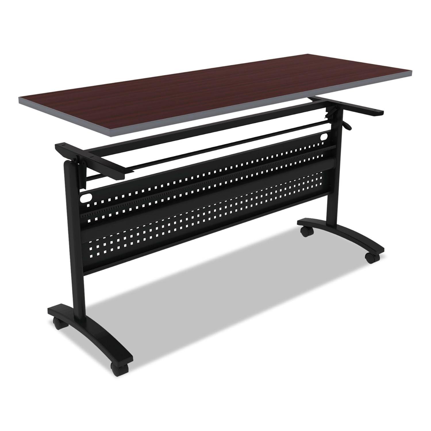 Alera Reversible Laminate Table Top, Rectangular, 59 1/2w X 23 5/8,med Cherry/mahogany